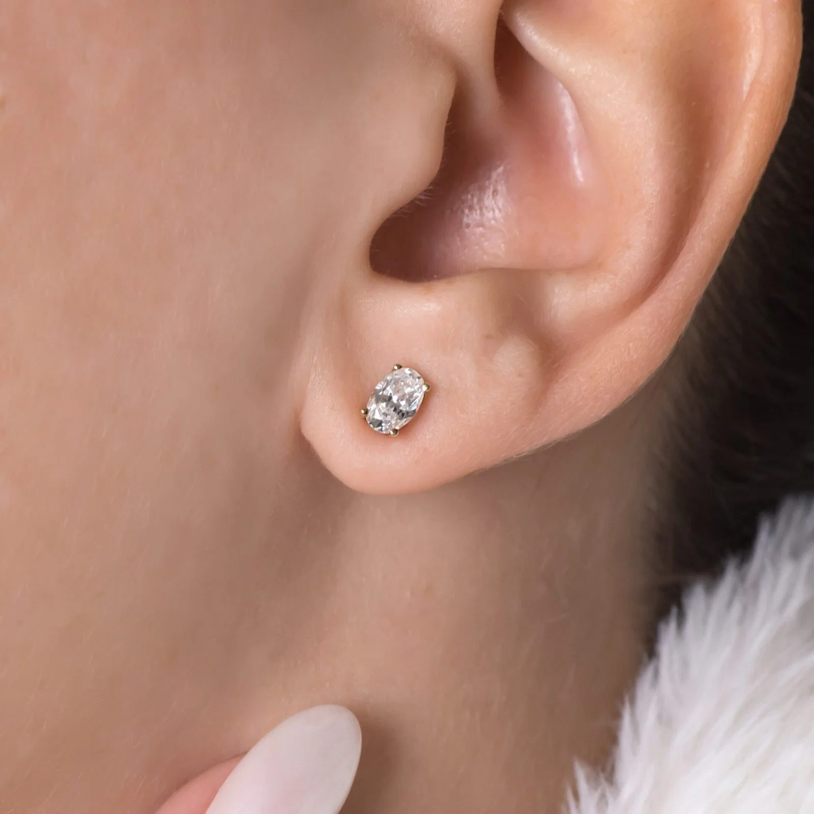 Oval Stud Birthstone Earrings — additional product image 2 from AntEva Crafts