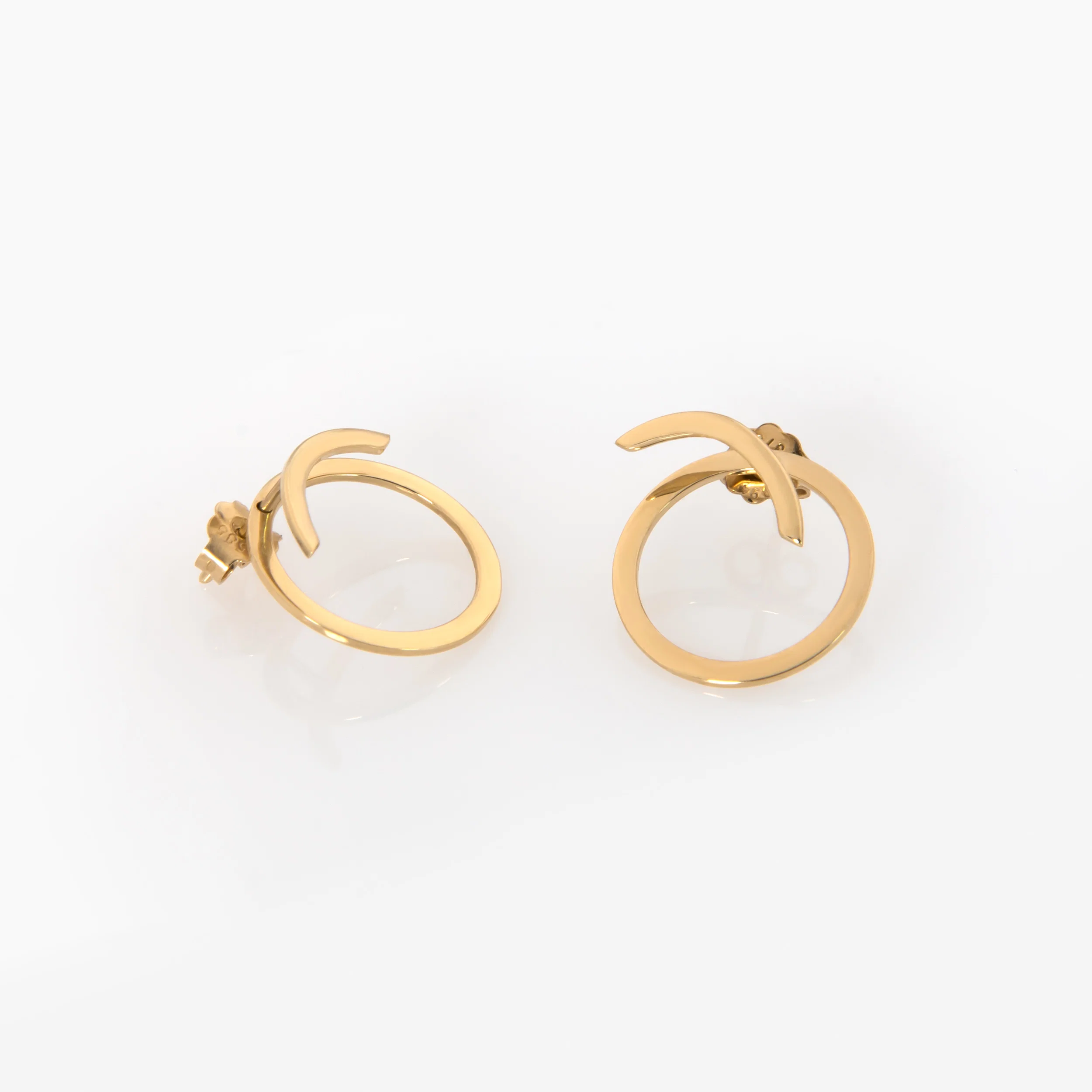 Gold Circle Ear Jacket Studs — additional product image 2 from AntEva Crafts