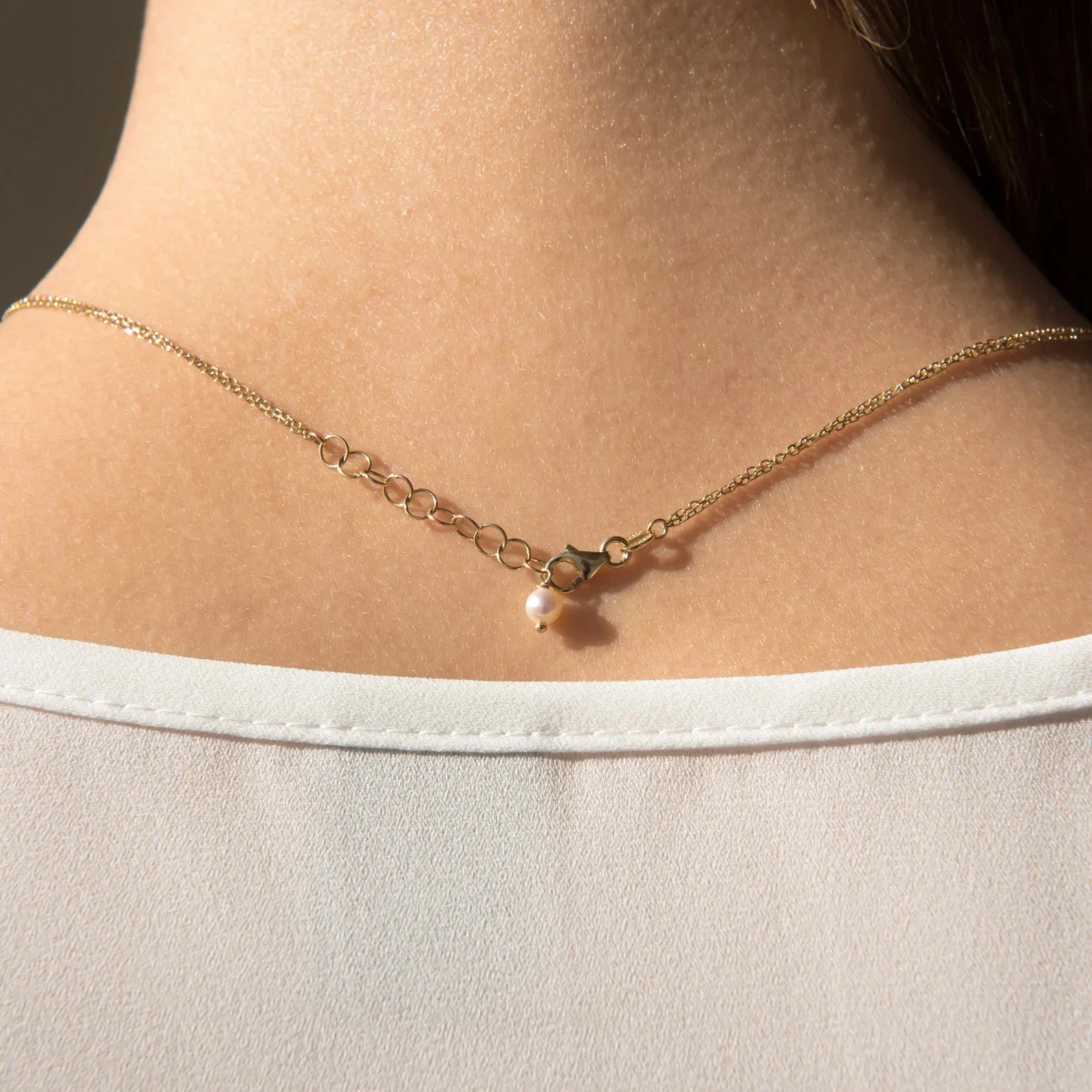 Double Chain Pearl Necklace — additional product image 5 from AntEva Crafts