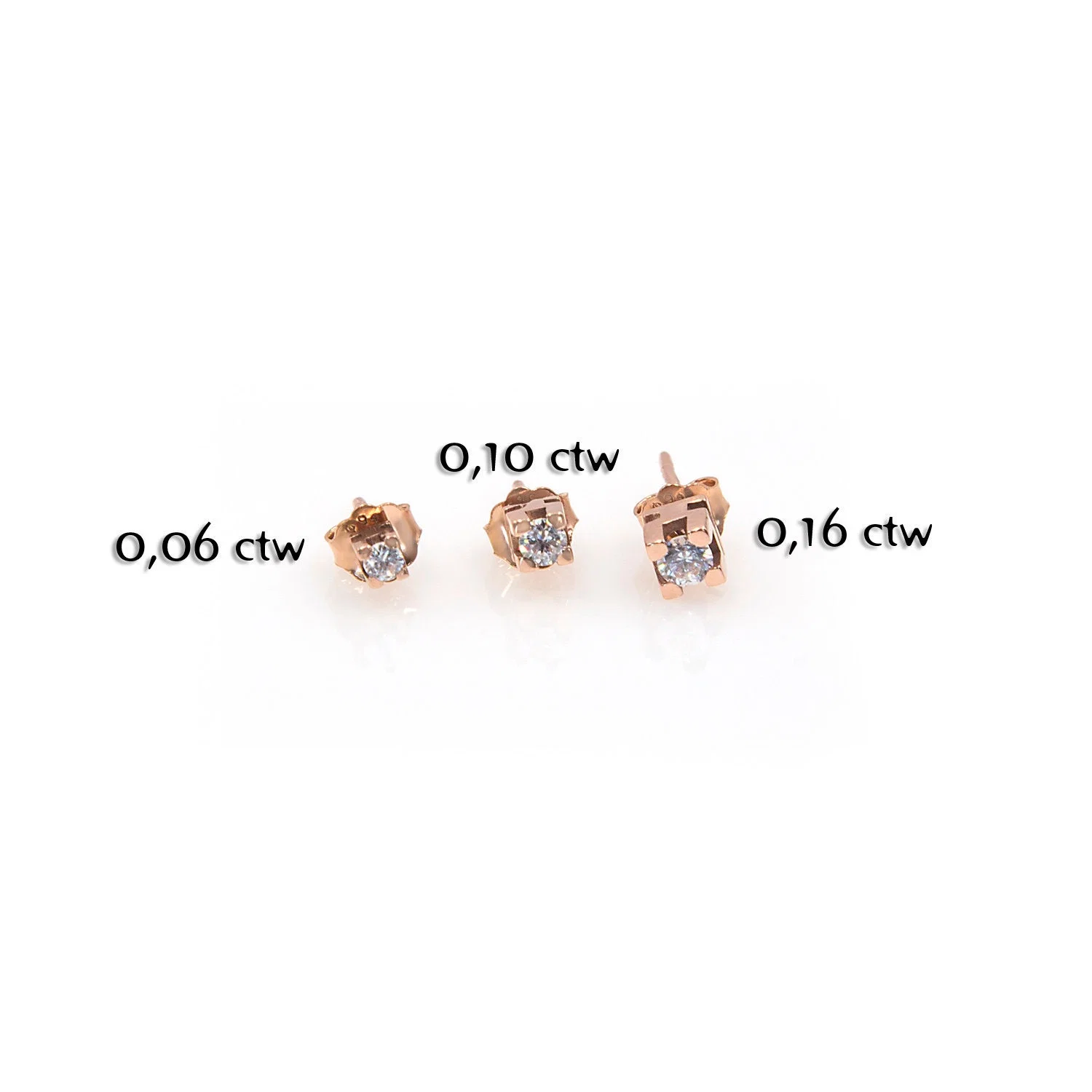 Diamond Stud Earrings with 4 Prongs — additional product image 4 from AntEva Crafts