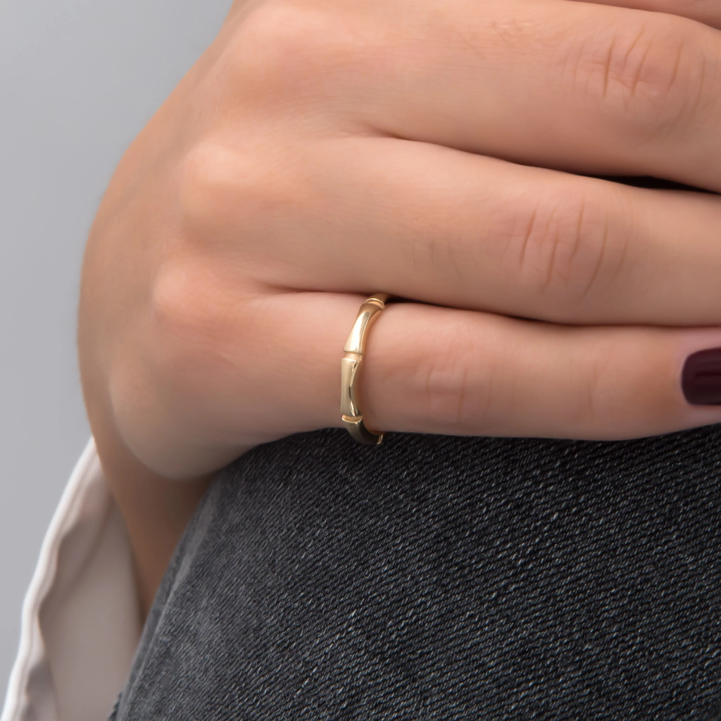 Gold Bamboo Ring — additional product image 4 from AntEva Crafts