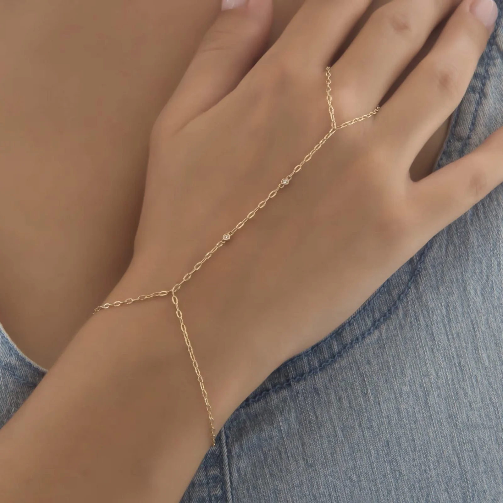 Diamond Hand Chain Bracelet — additional product image 6 from AntEva Crafts