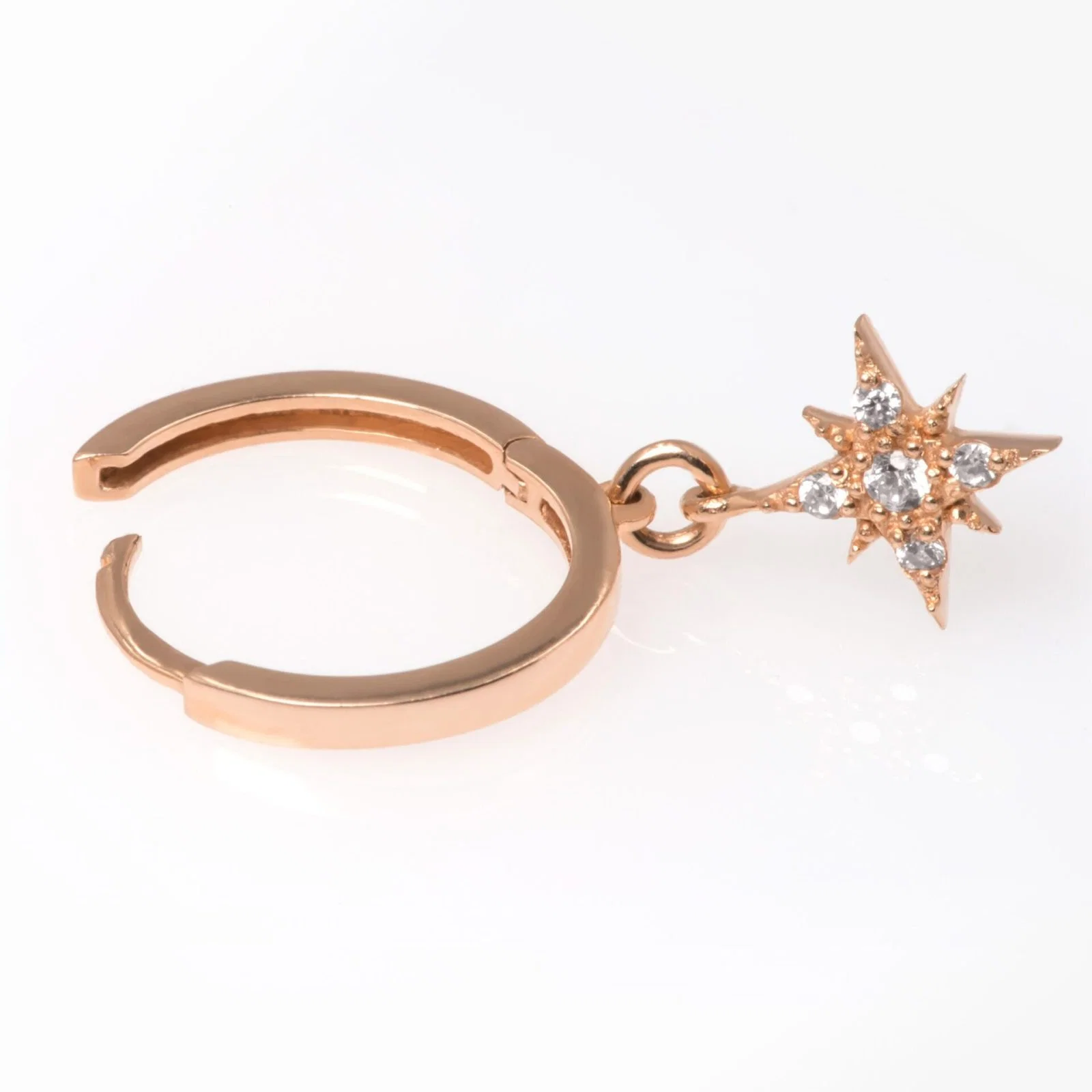 North Star Dangle Hoop Earrings — additional product image 7 from AntEva Crafts