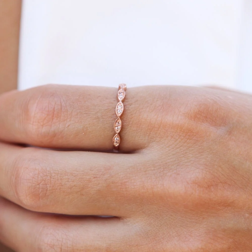 Milgrain Diamond Ring — additional product image 2 from AntEva Crafts