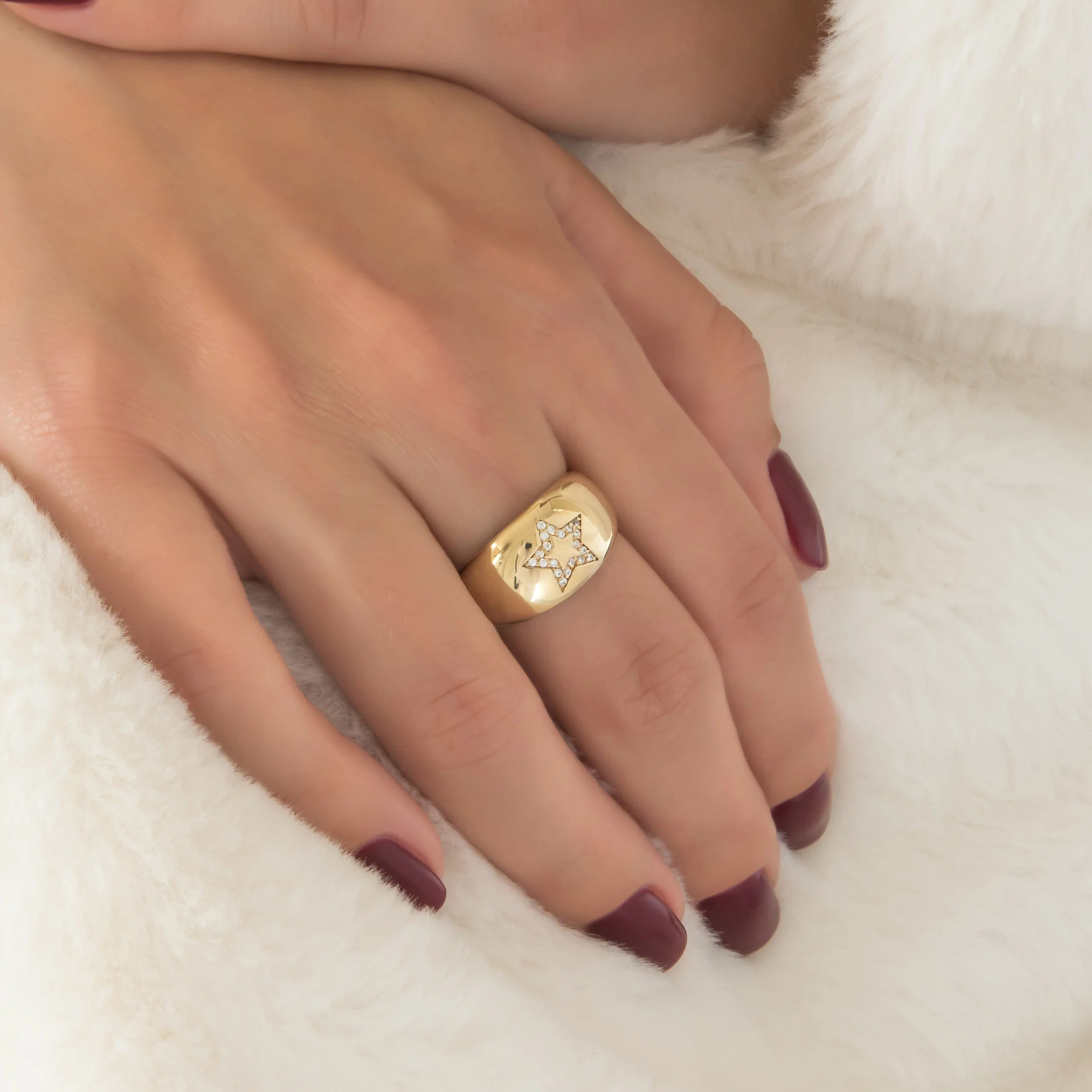 Star Diamond Wide Dome Ring — additional product image 2 from AntEva Crafts