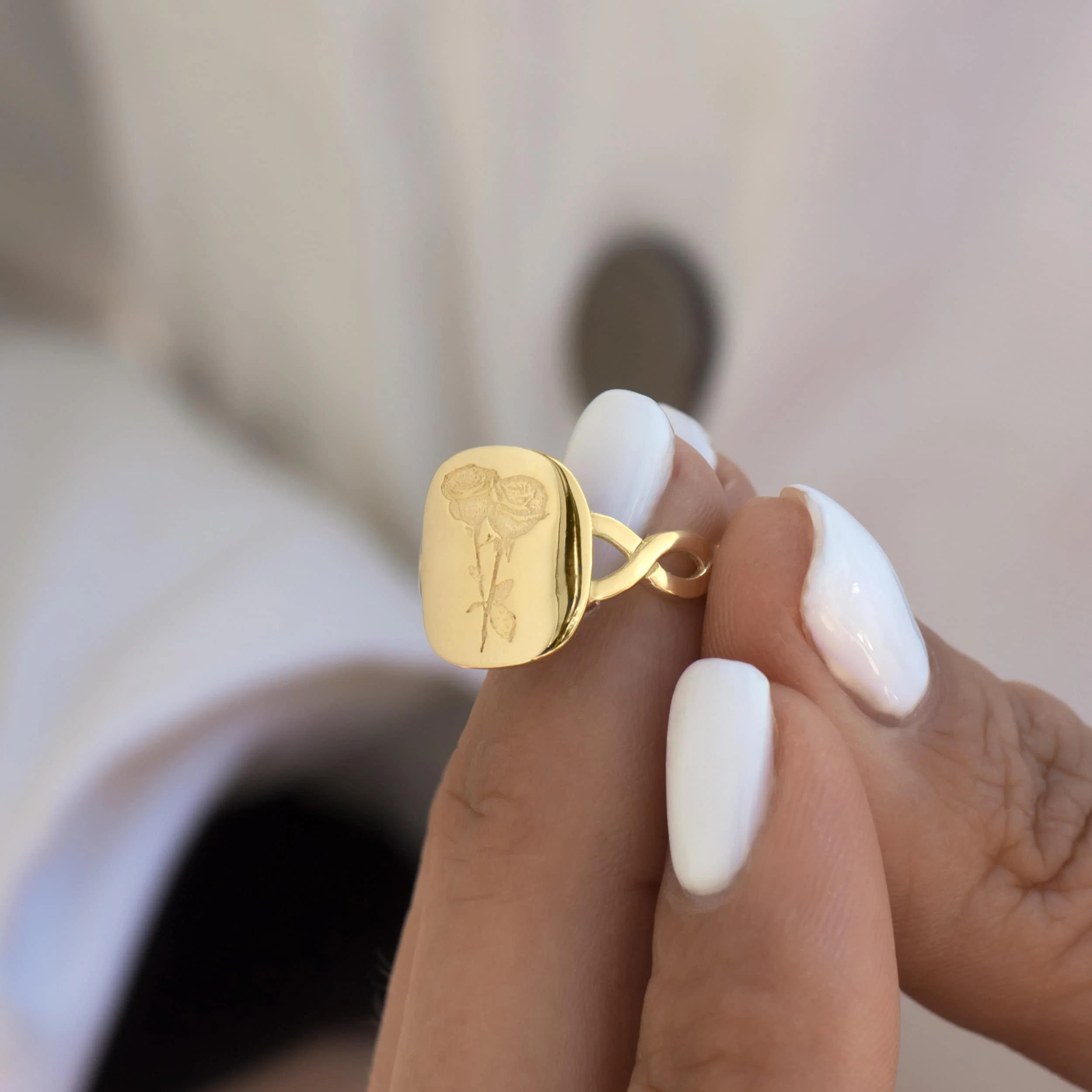 Birth Flower Signet Ring — additional product image 4 from AntEva Crafts