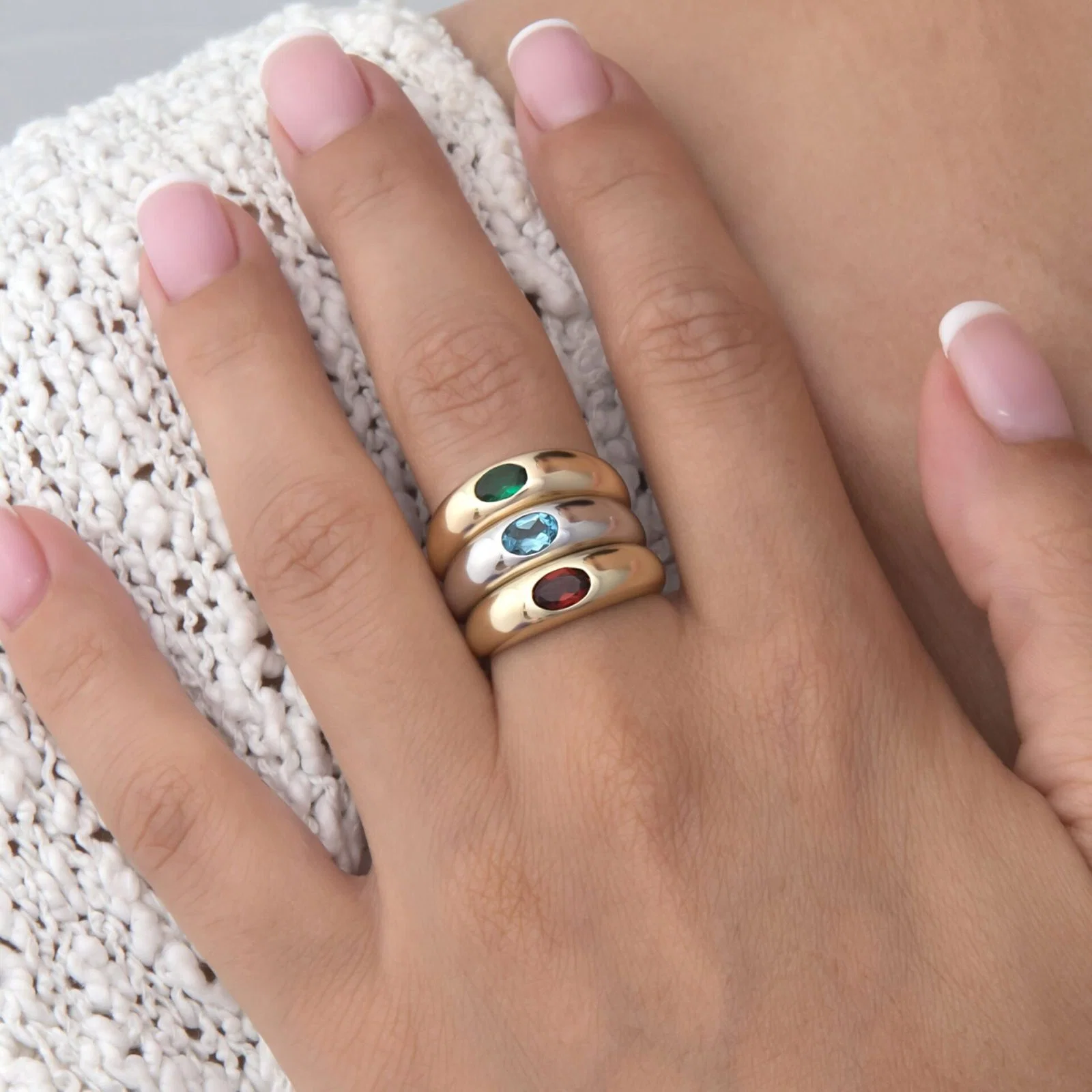 Bezel Dome Ring with Oval Birthstone — additional product image 4 from AntEva Crafts