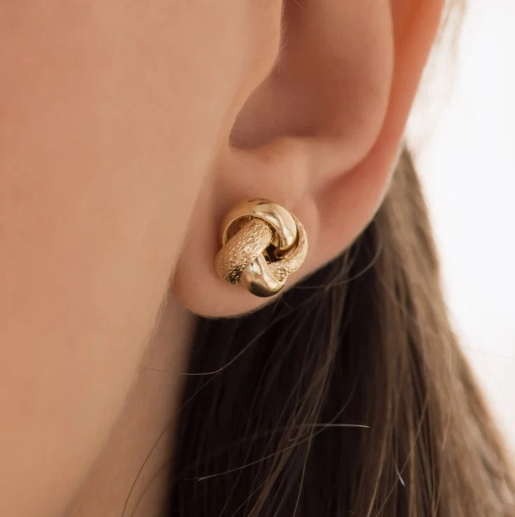 Stud Knot Earrings — additional product image 2 from AntEva Crafts