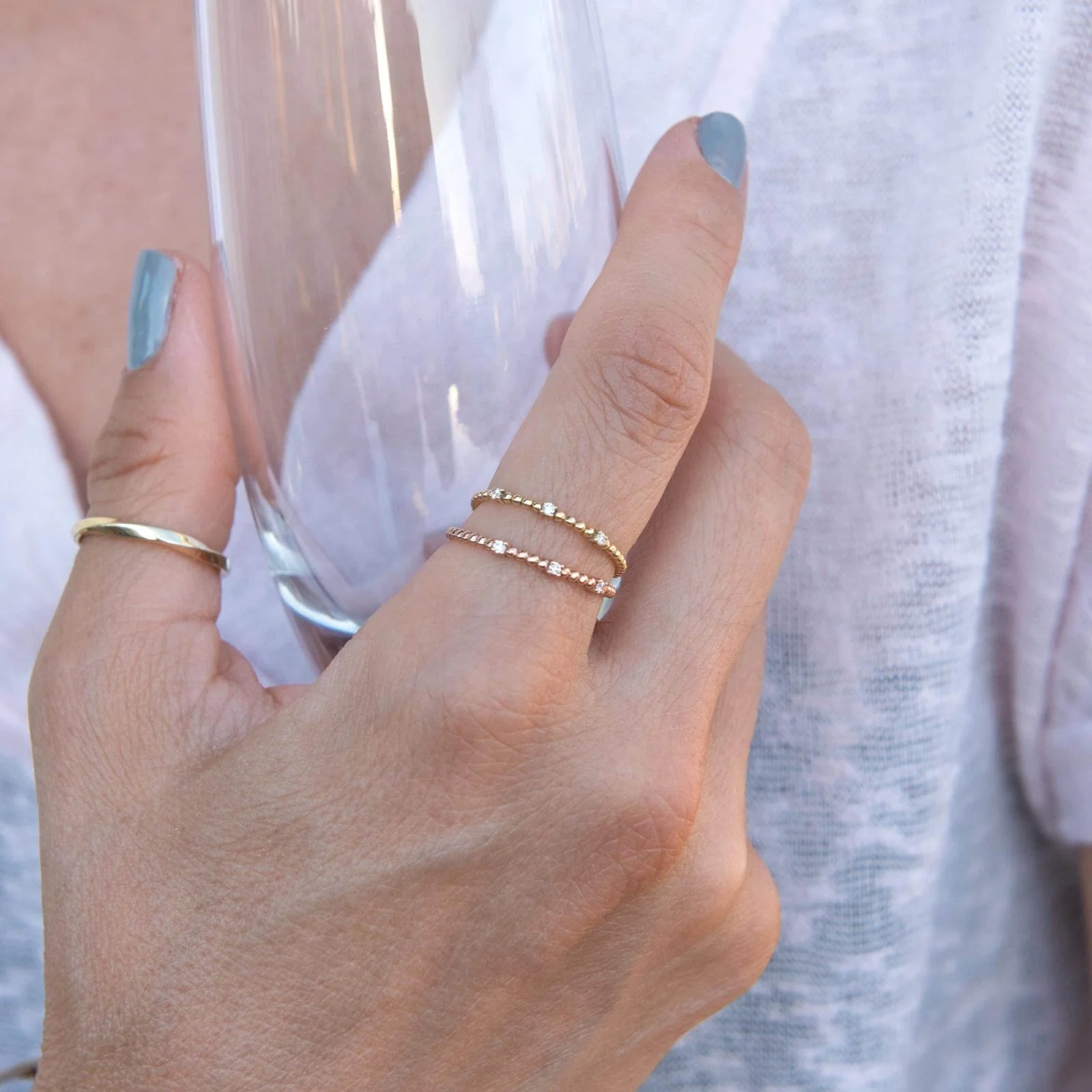 Diamond Beaded Ring — additional product image 2 from AntEva Crafts