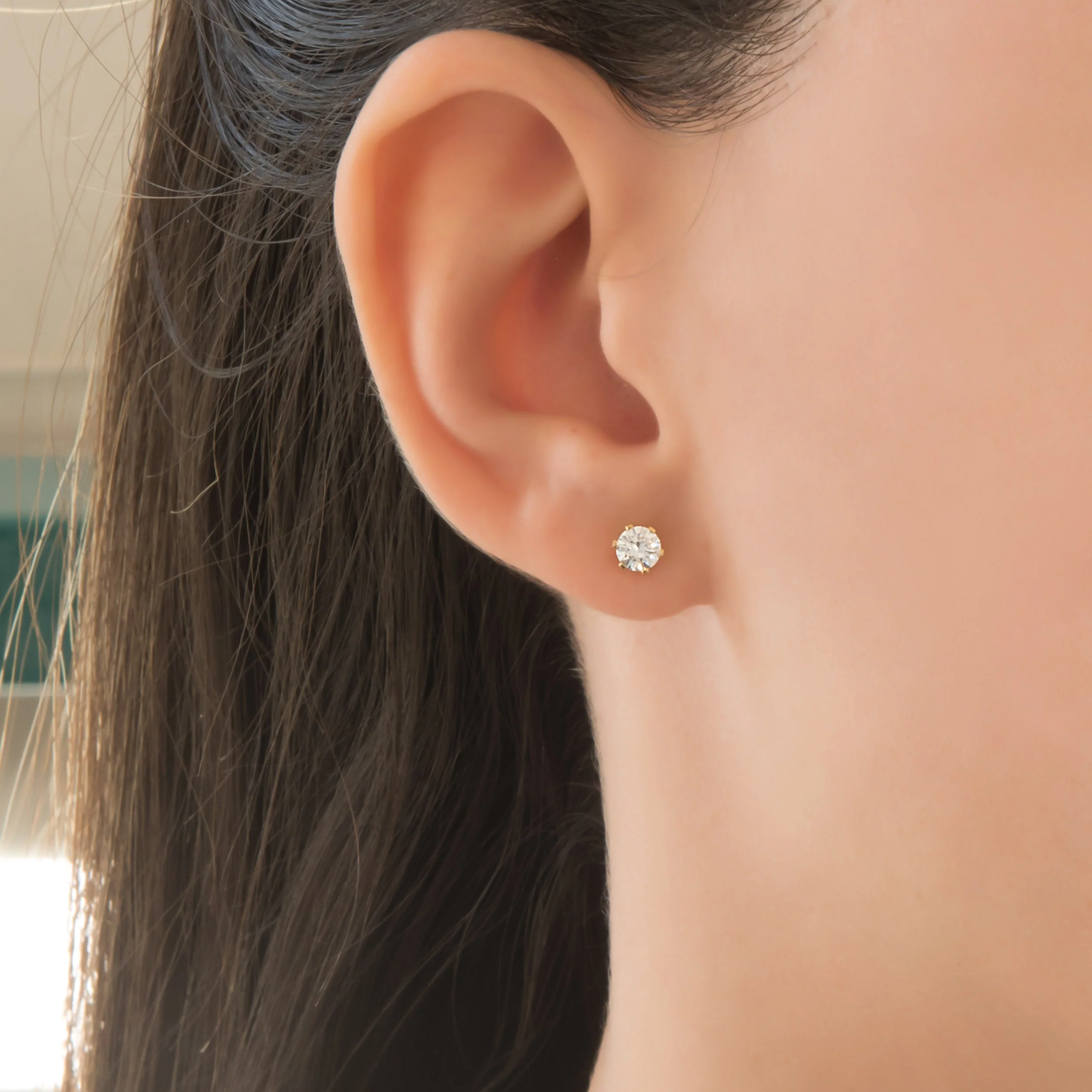 Solitaire CZ Stud Earrings — additional product image 2 from AntEva Crafts