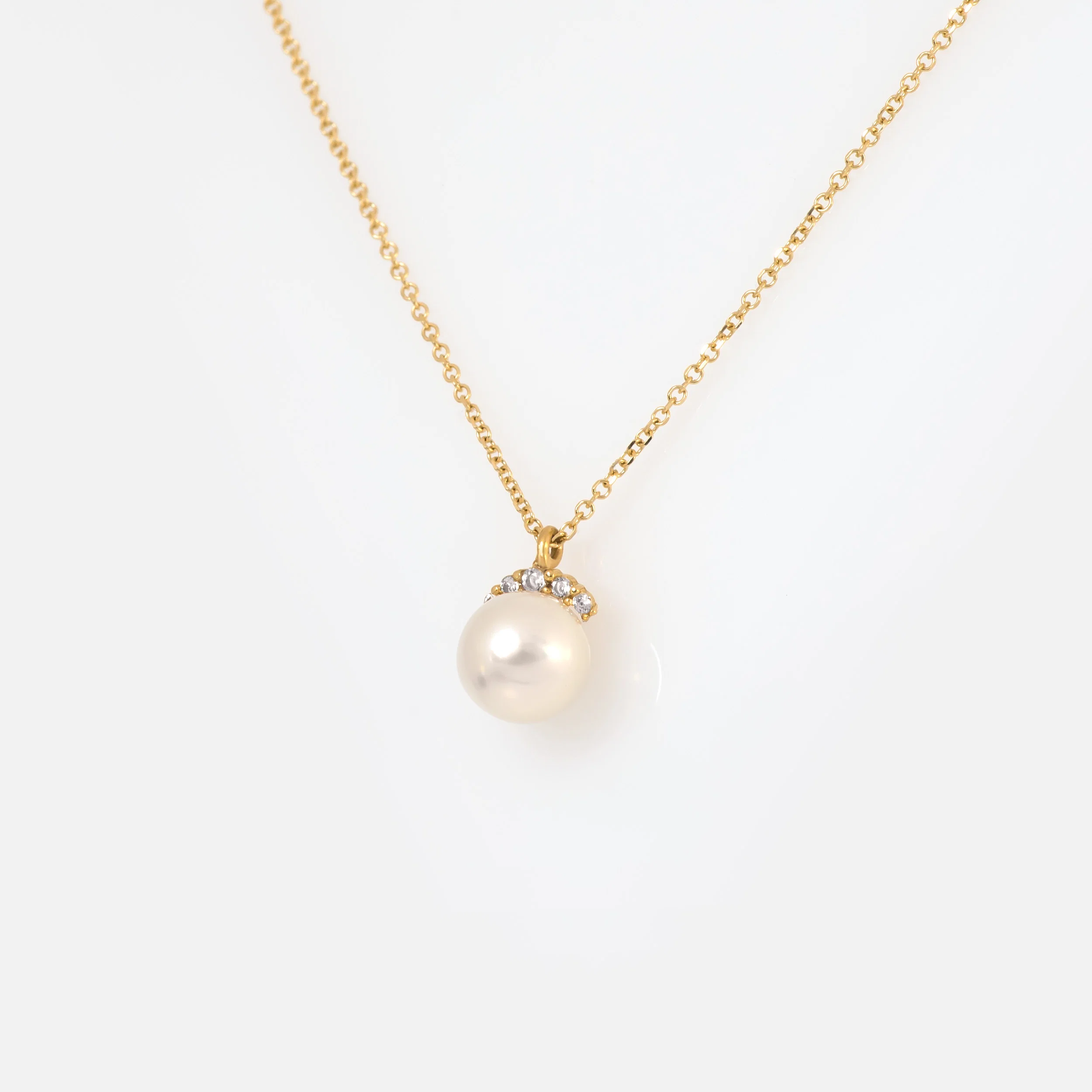 Floating Pearl Chain Necklace — additional product image 3 from AntEva Crafts