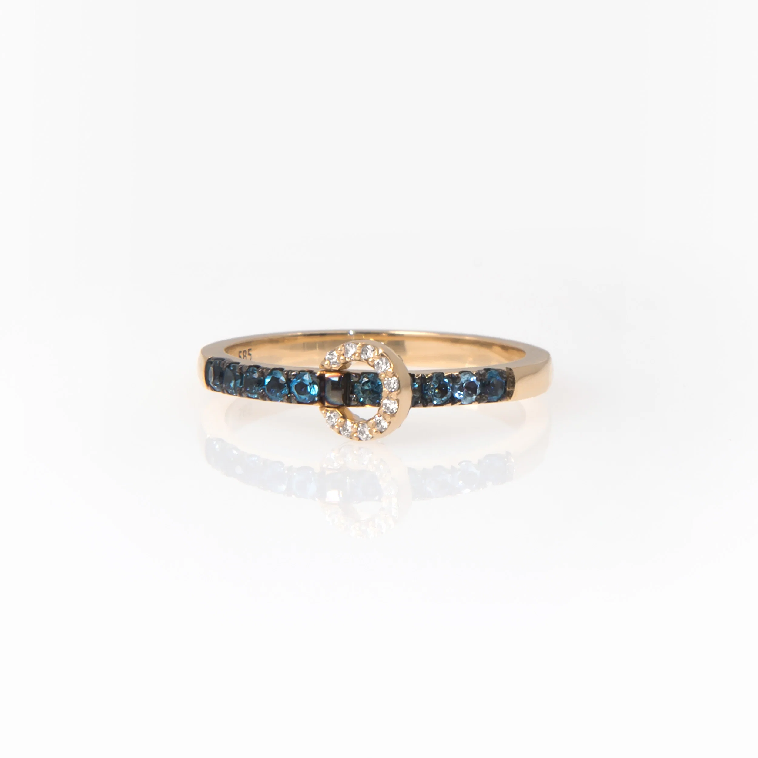Circle Charm Half Eternity Birthstone Ring — additional product image 2 from AntEva Crafts