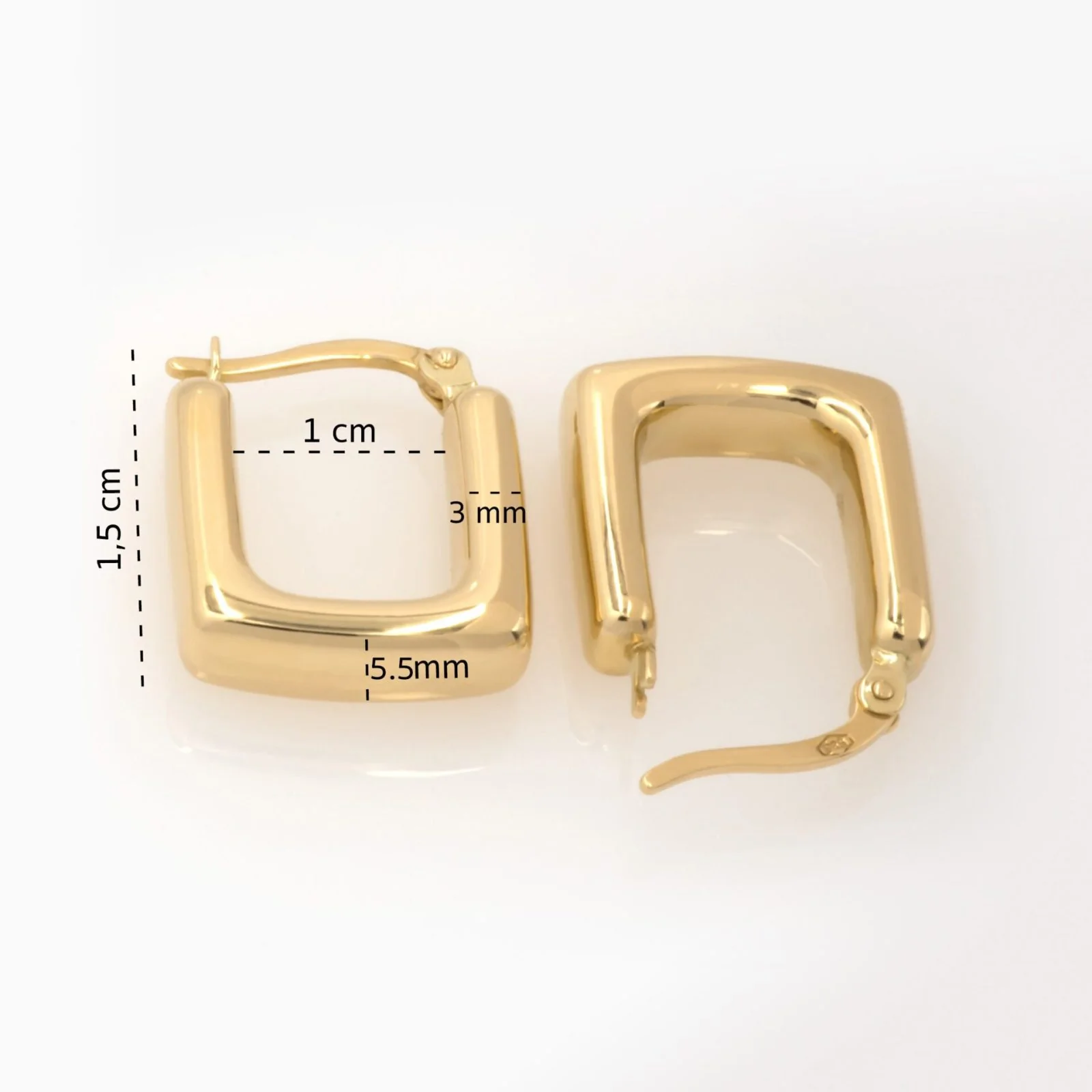 Square Hoop Earrings — additional product image 7 from AntEva Crafts