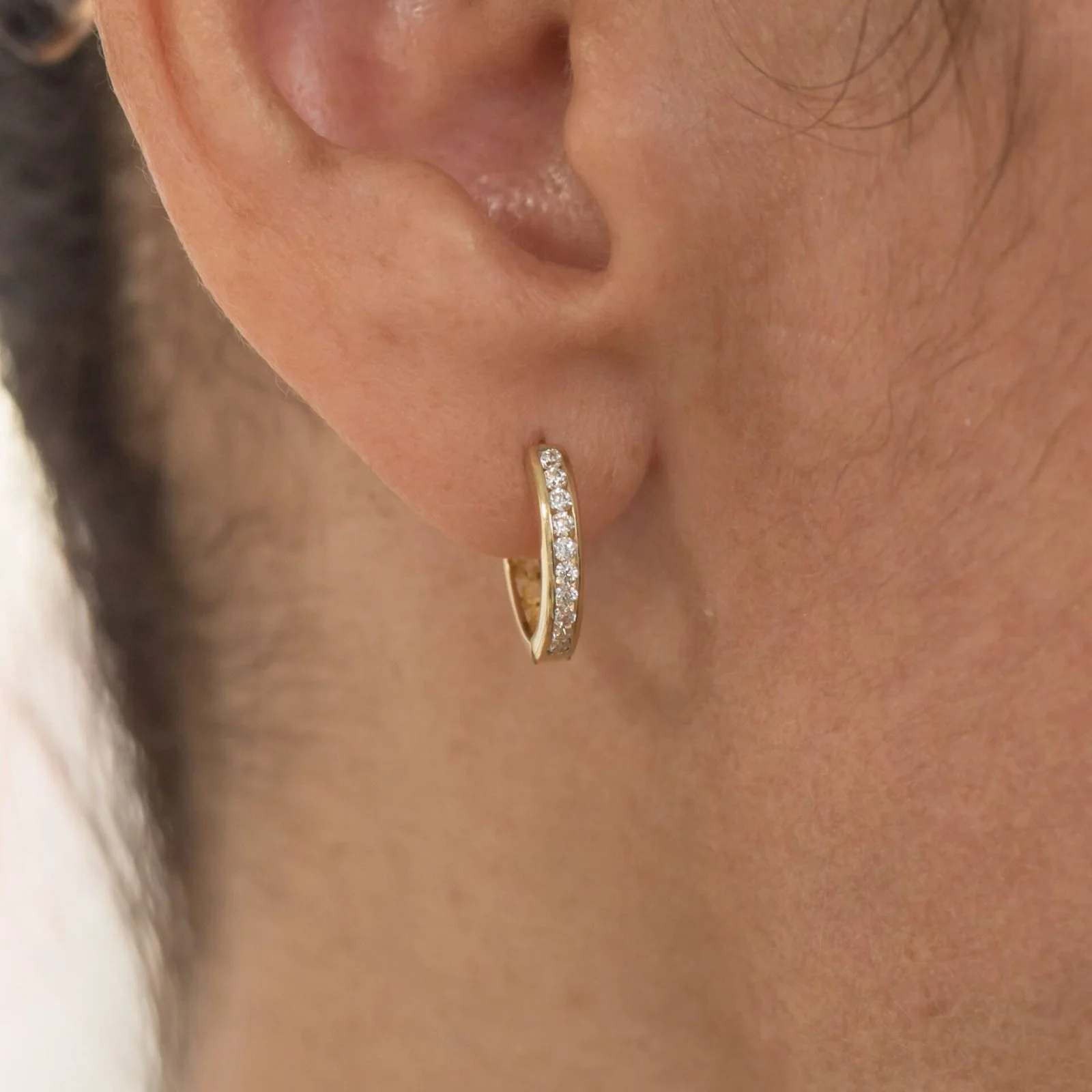 Mini Hoop Gemstone Earrings — additional product image 4 from AntEva Crafts