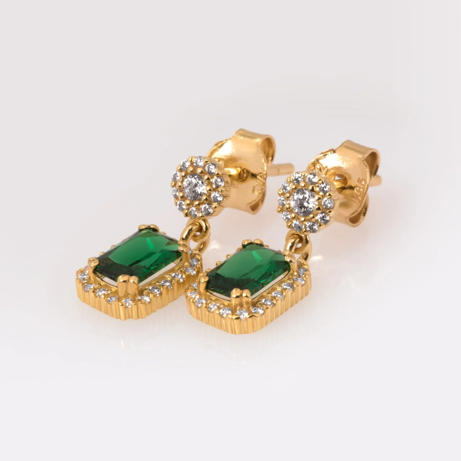Drop Emerald Post Earrings — additional product image 3 from AntEva Crafts