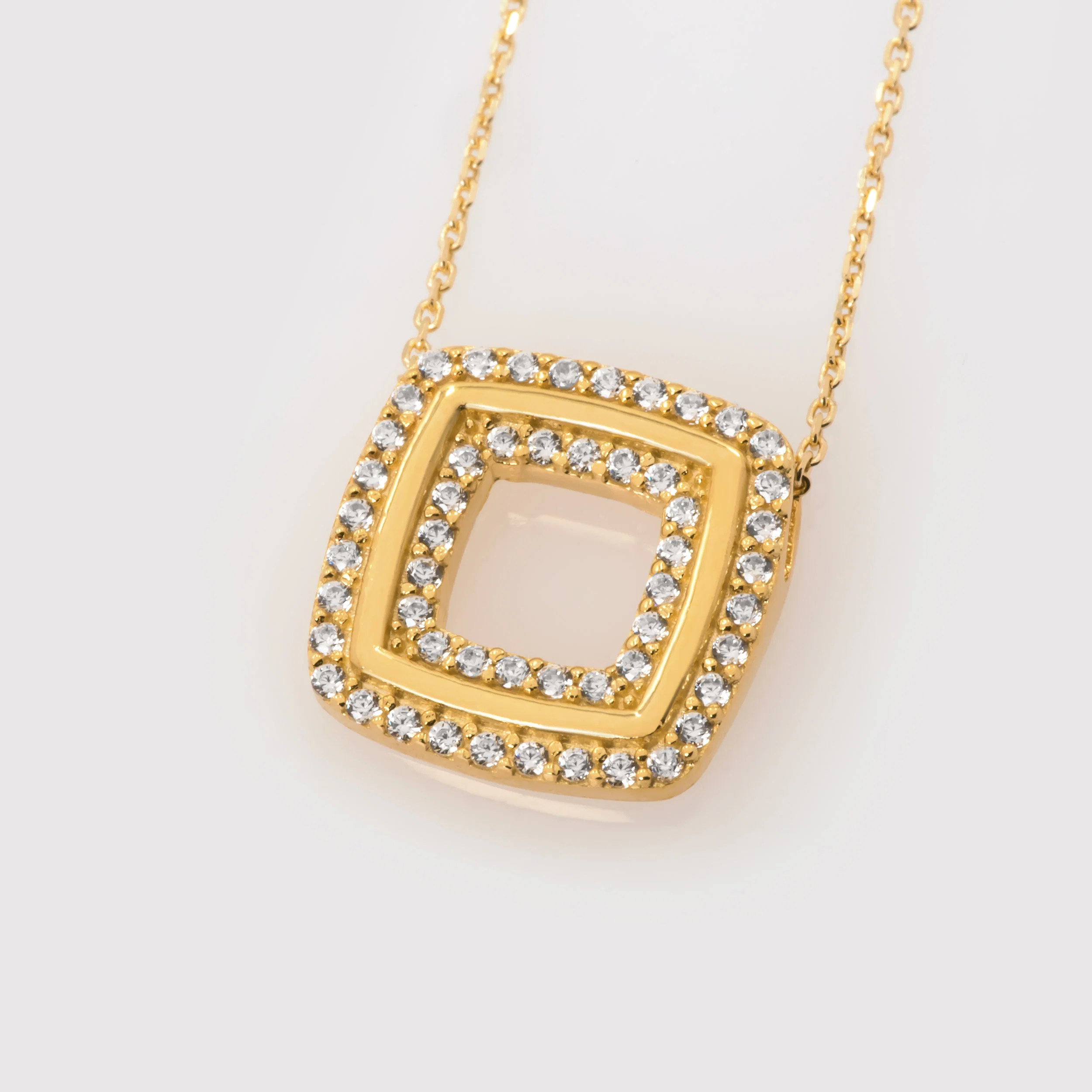 Square Charm Gemstone Necklace — additional product image 3 from AntEva Crafts