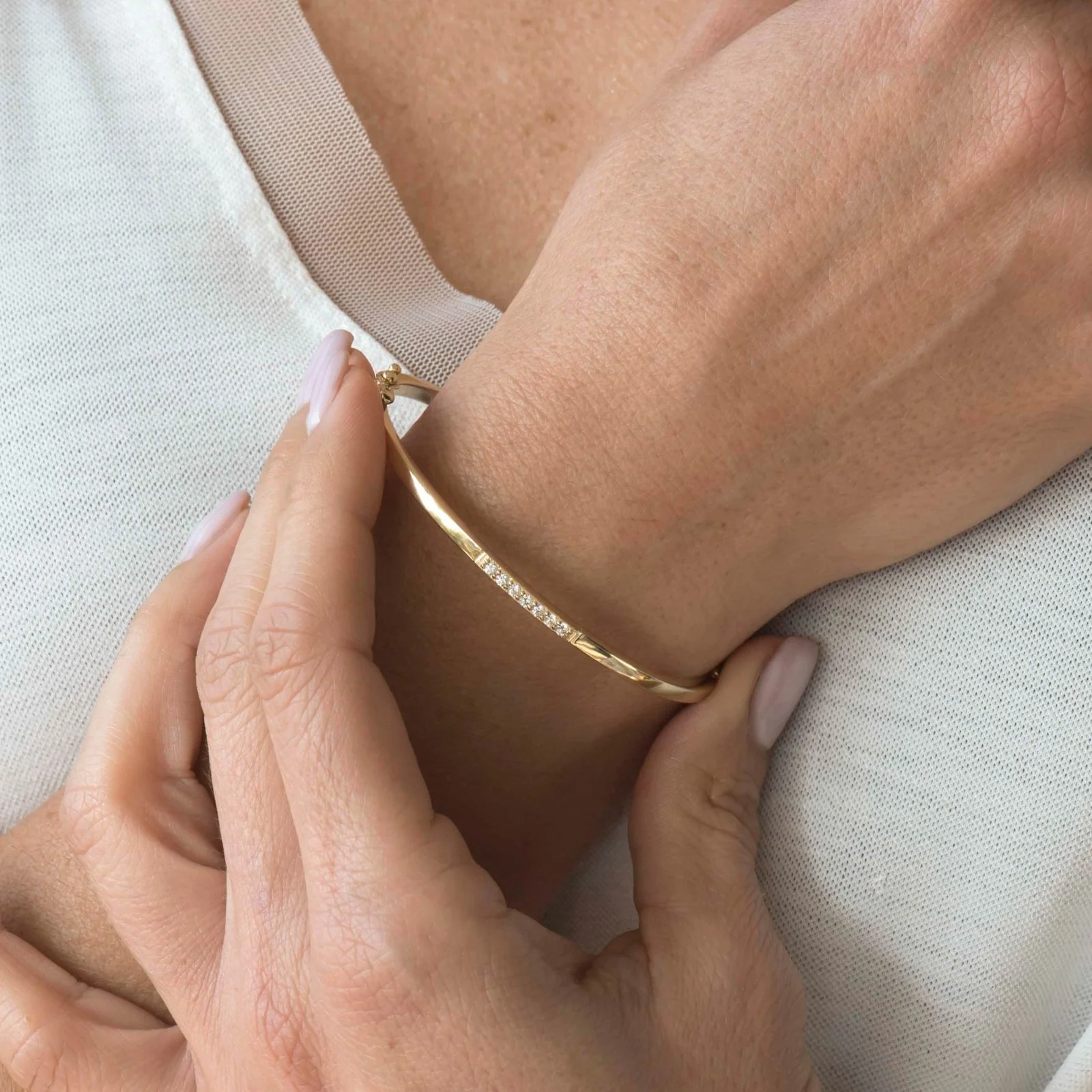 Diamond Gold Bangle — additional product image 6 from AntEva Crafts