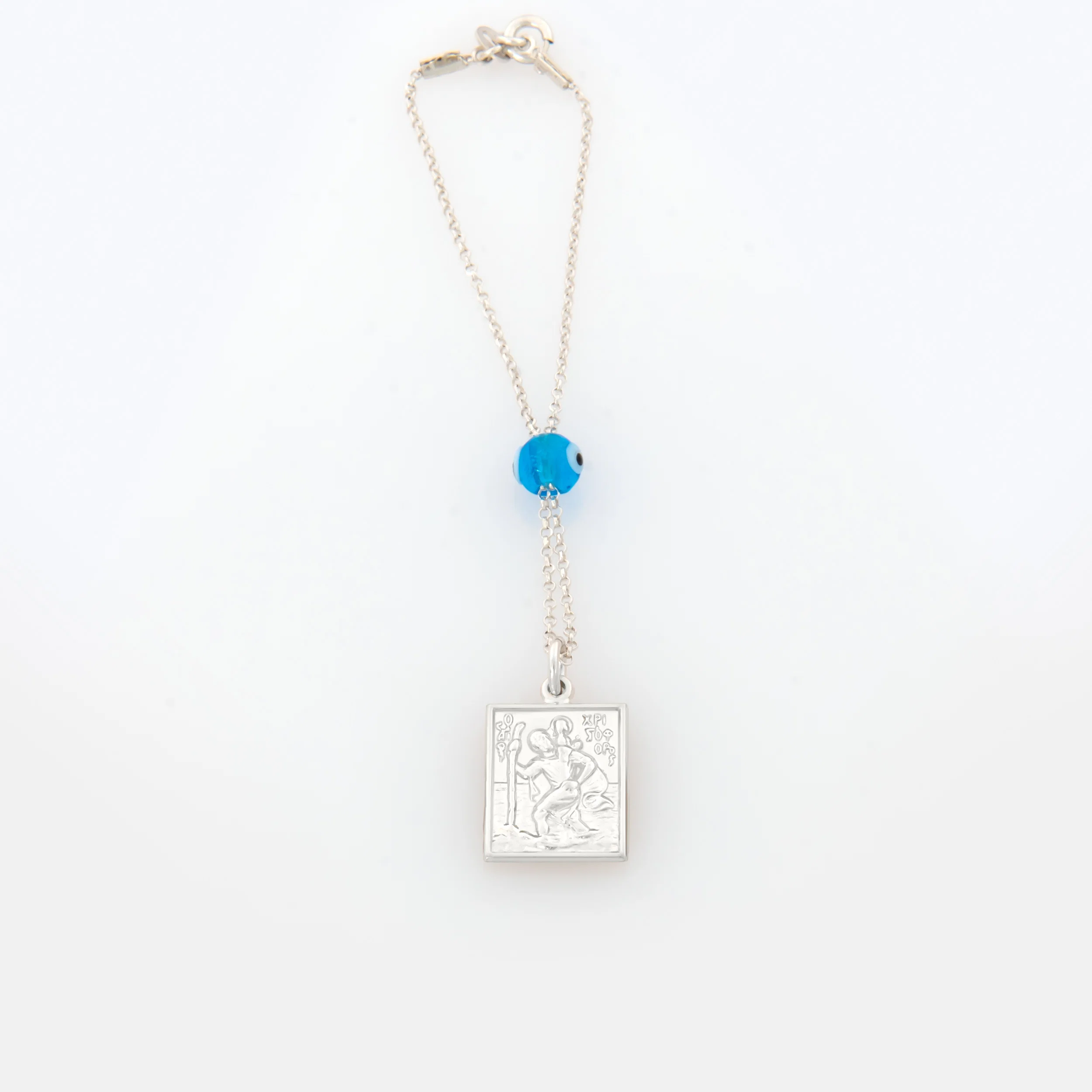 Square Holy Mary St Christopher Protection Car Mirror Charm — additional product image 2 from AntEva Crafts