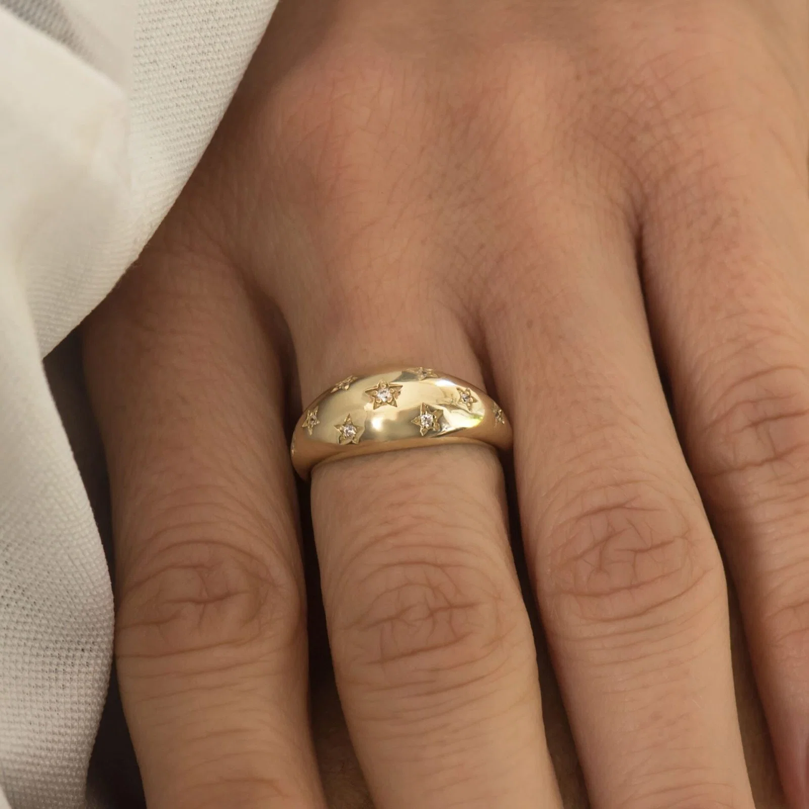 Diamond Starburst Ring with 9 Stones — additional product image 2 from AntEva Crafts