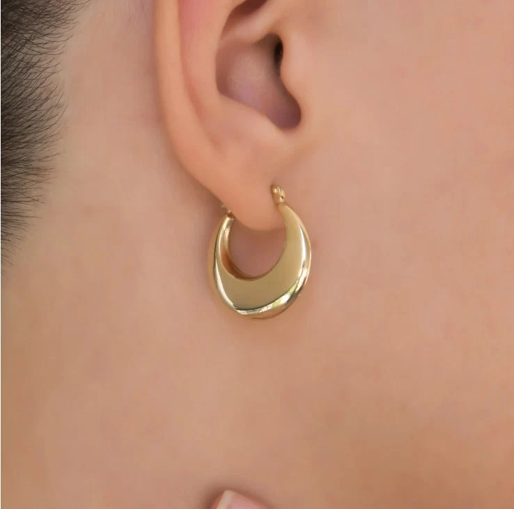 Oval Shaped Hoop Earrings — additional product image 4 from AntEva Crafts