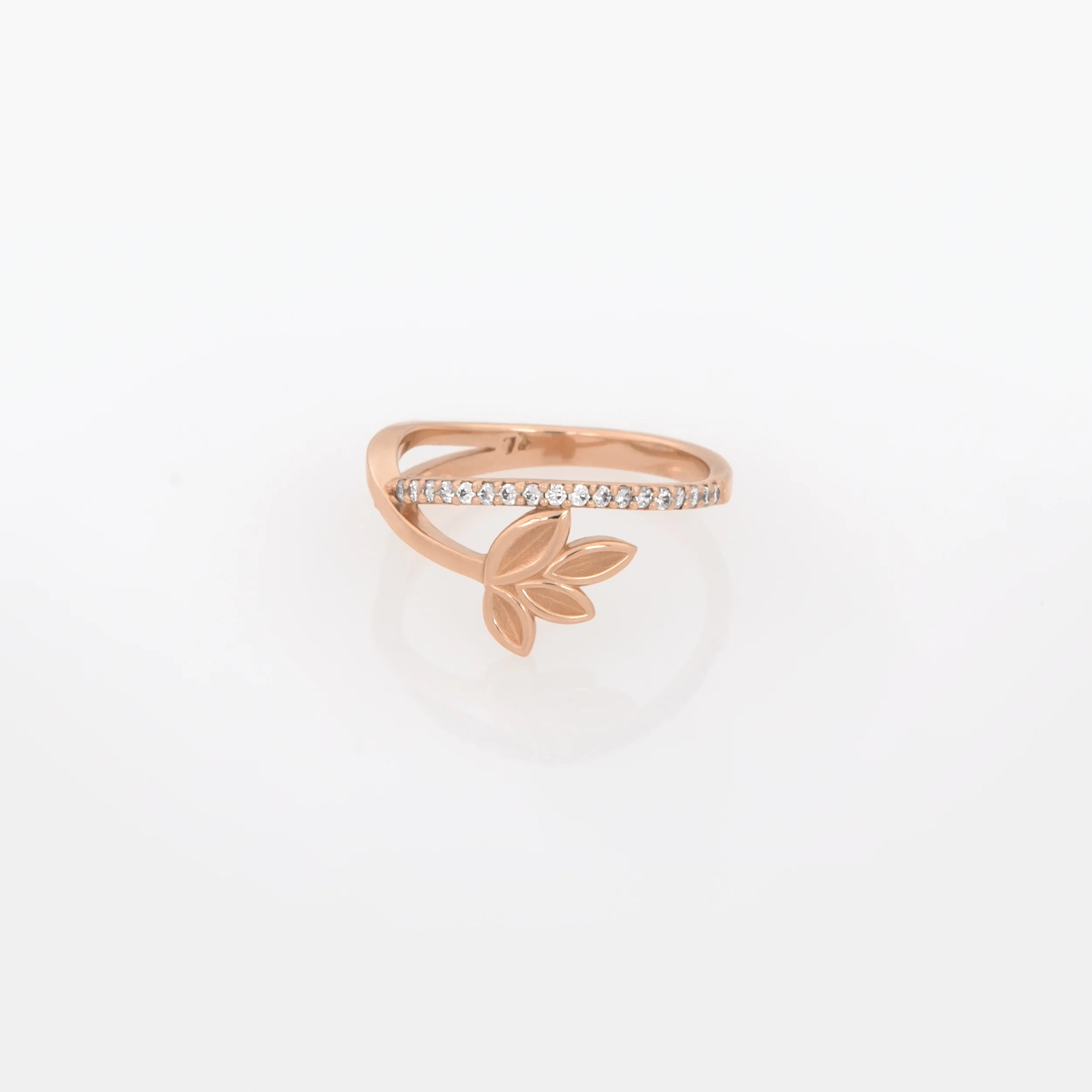 Olive Leaf Sparkle Ring — additional product image 9 from AntEva Crafts