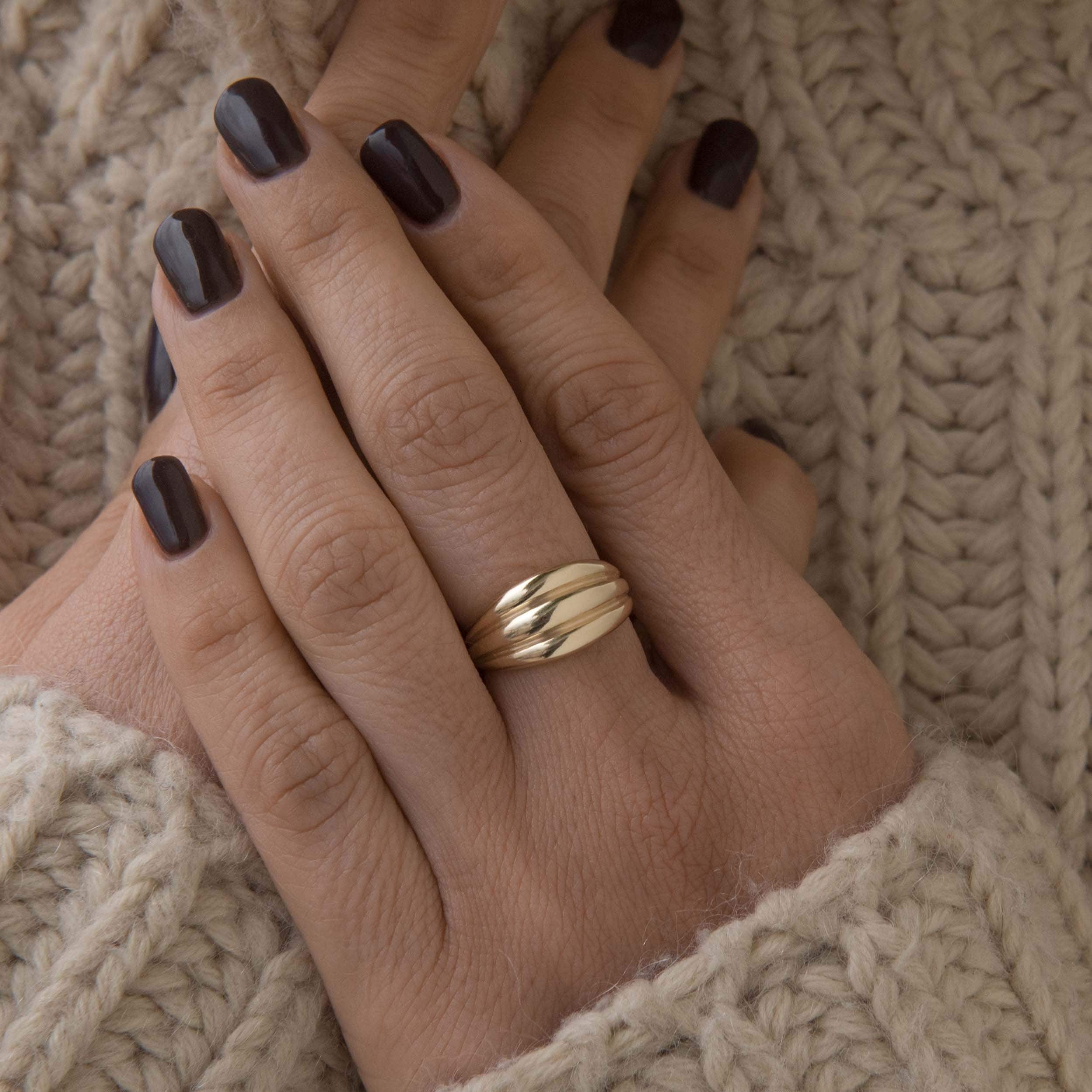 Triple Dome Gold Ring — additional product image 2 from AntEva Crafts