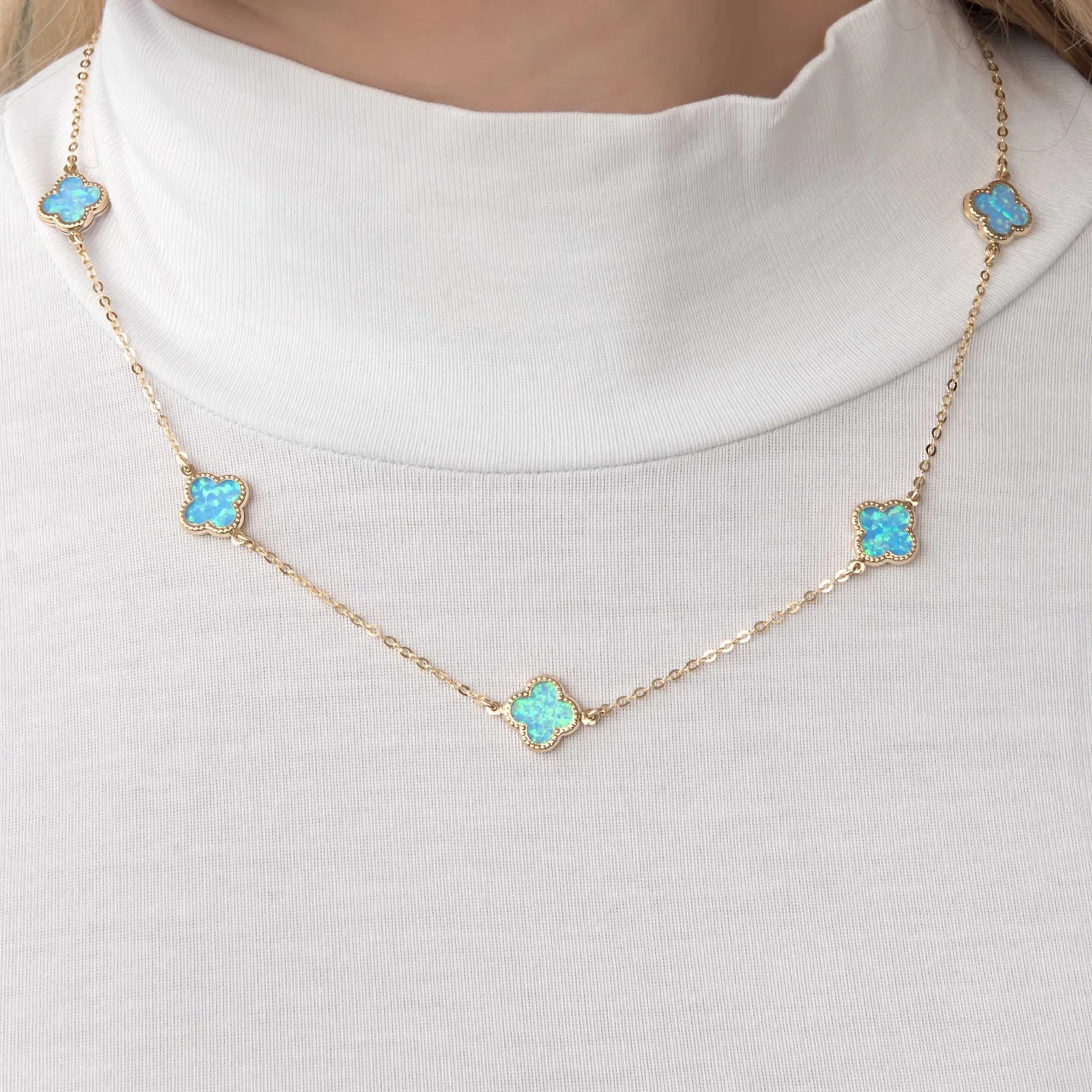 Blue Opal Four Leaf Clover Set — additional product image 7 from AntEva Crafts