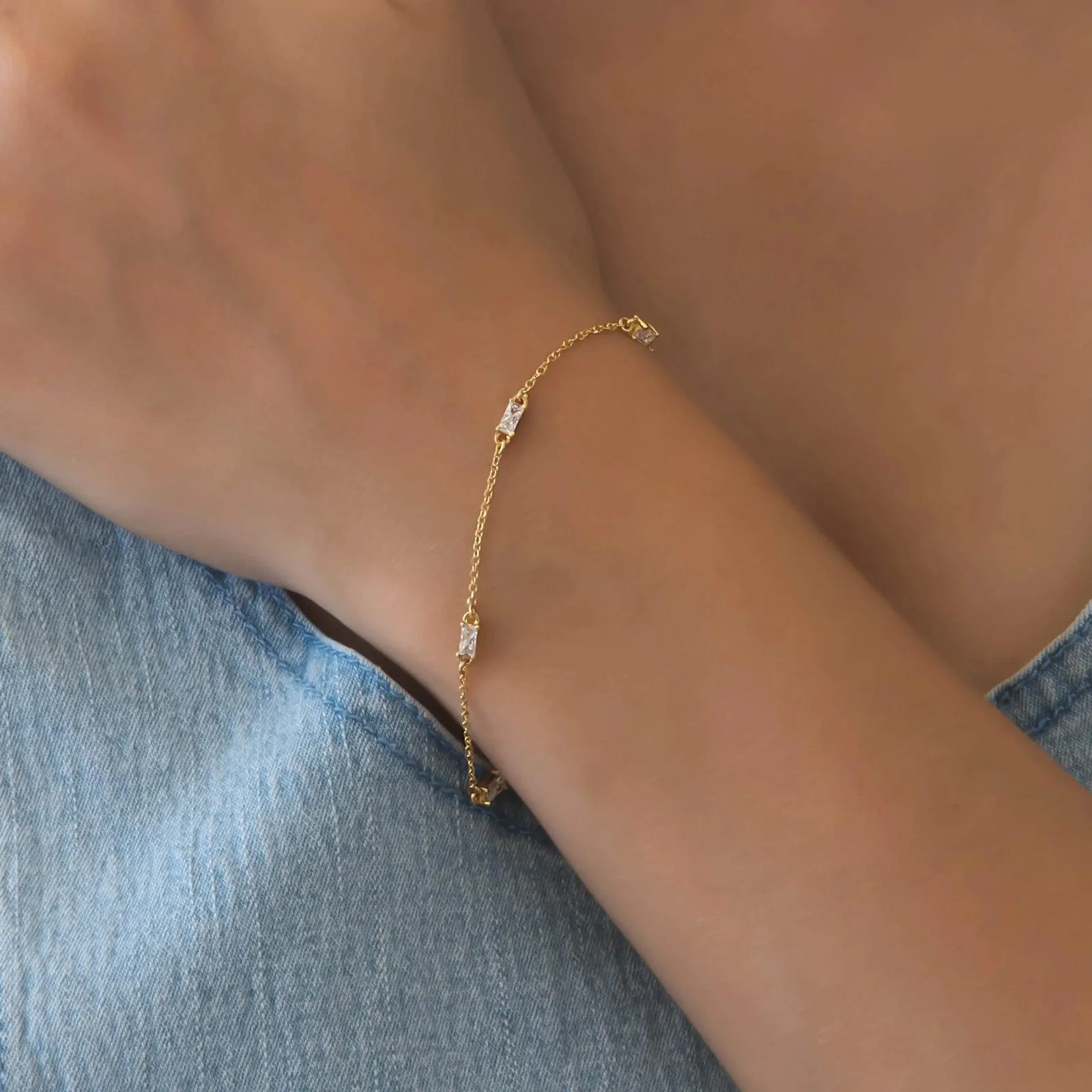 Baguette Chain Bracelet — additional product image 2 from AntEva Crafts