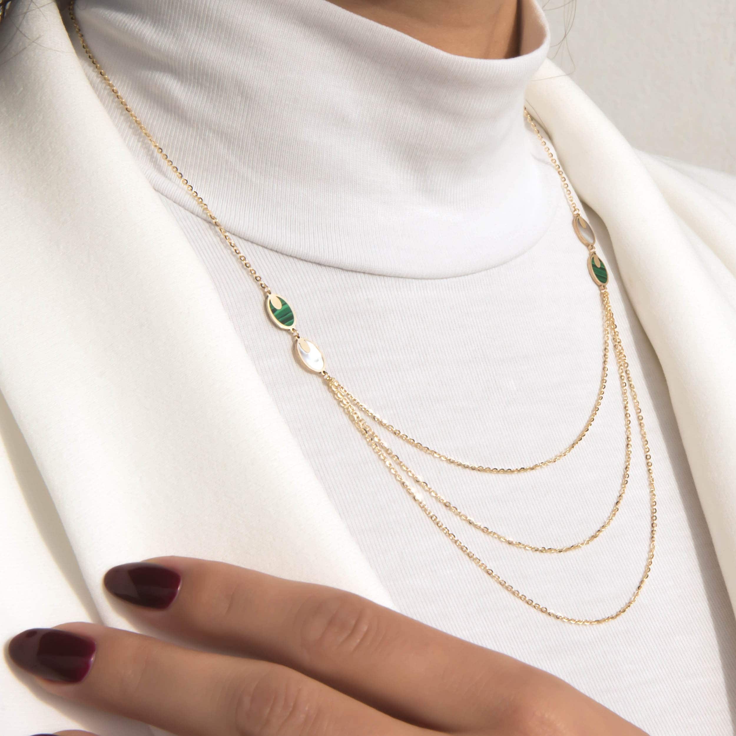 Triple Chain Charm Necklace — additional product image 2 from AntEva Crafts