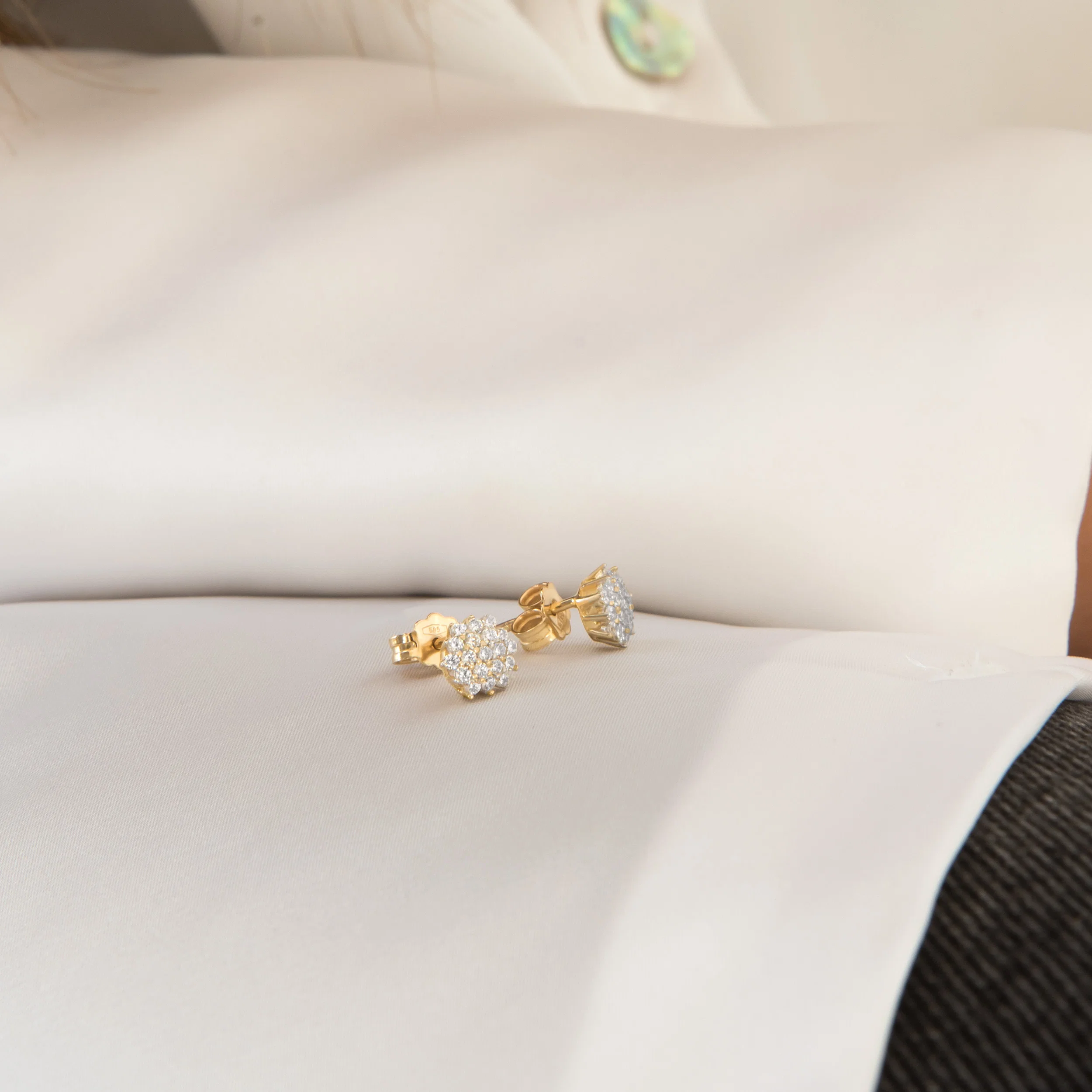 Elegant CZ Cluster Stud Earrings — additional product image 3 from AntEva Crafts