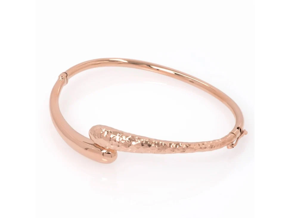 Hammered Bypass Hinged Bangle — additional product image 7 from AntEva Crafts