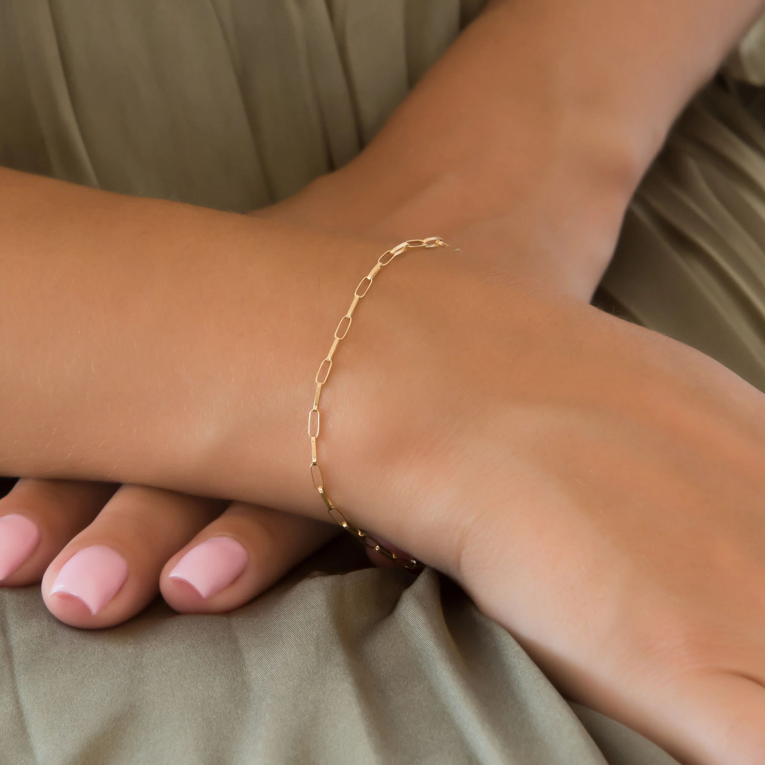 Delicate Gold Paperclip Bracelet — additional product image 2 from AntEva Crafts