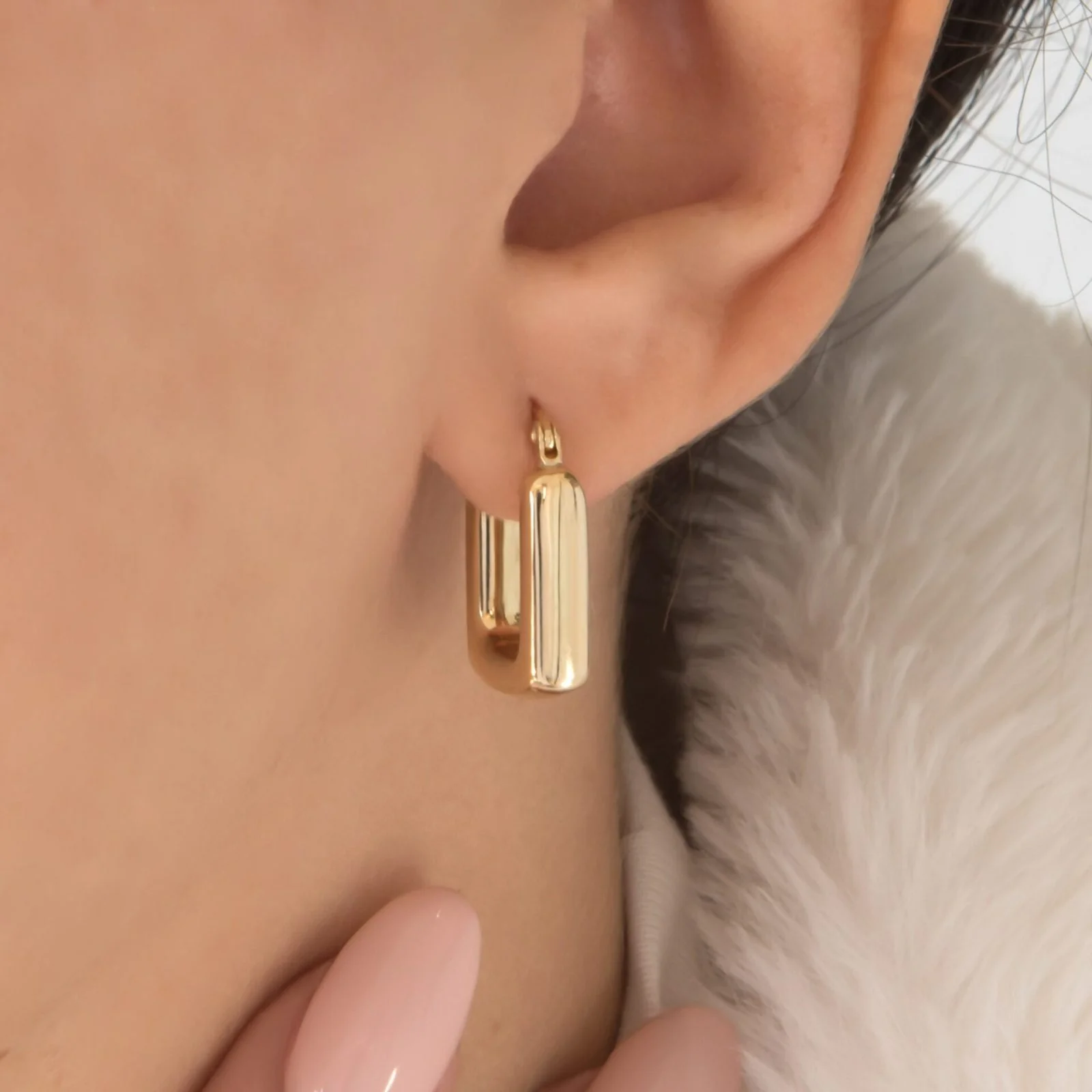 Square Hoop Earrings — additional product image 3 from AntEva Crafts