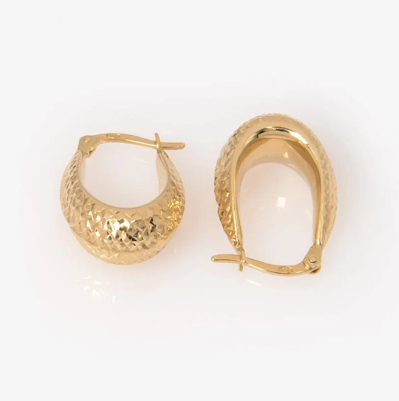 Diamond Cut Drop Hoop Earrings — additional product image 4 from AntEva Crafts