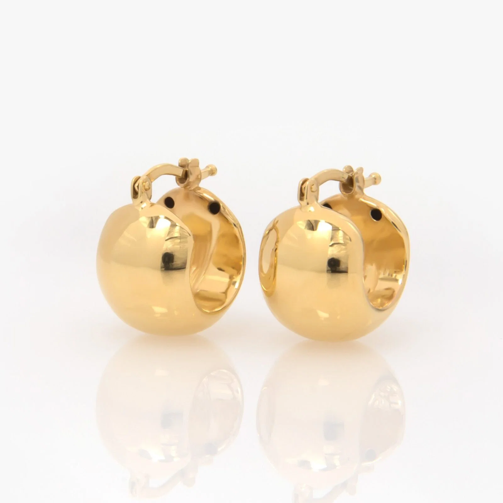 Mini Thick Dome Hoop Earrings — additional product image 3 from AntEva Crafts