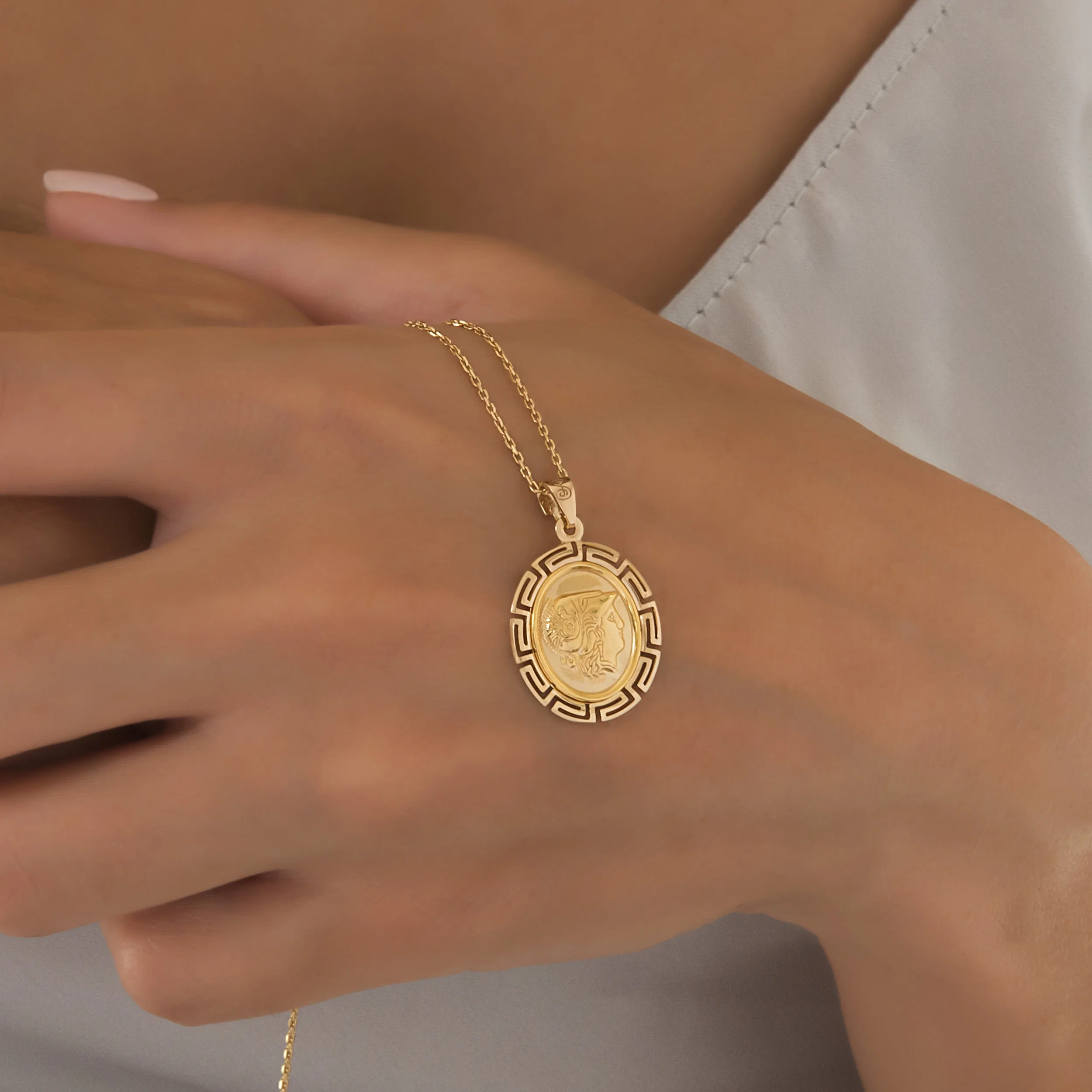 Oval Athena Meander Pendant — additional product image 3 from AntEva Crafts