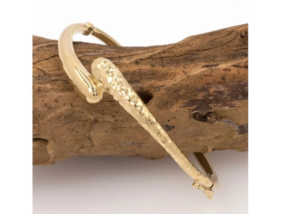 Hammered Bypass Hinged Bangle — additional product image 8 from AntEva Crafts