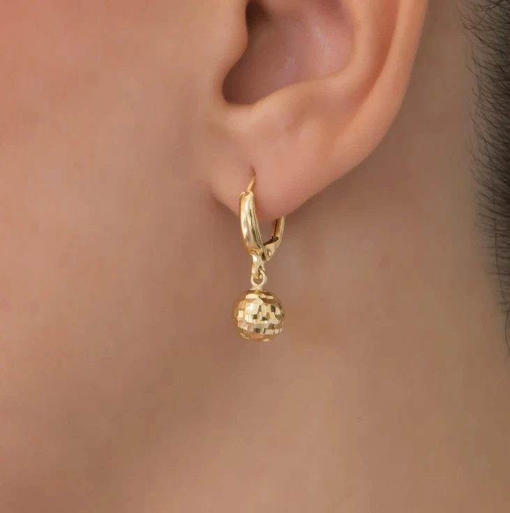 Hammered Ball Dangling Earrings — additional product image 4 from AntEva Crafts