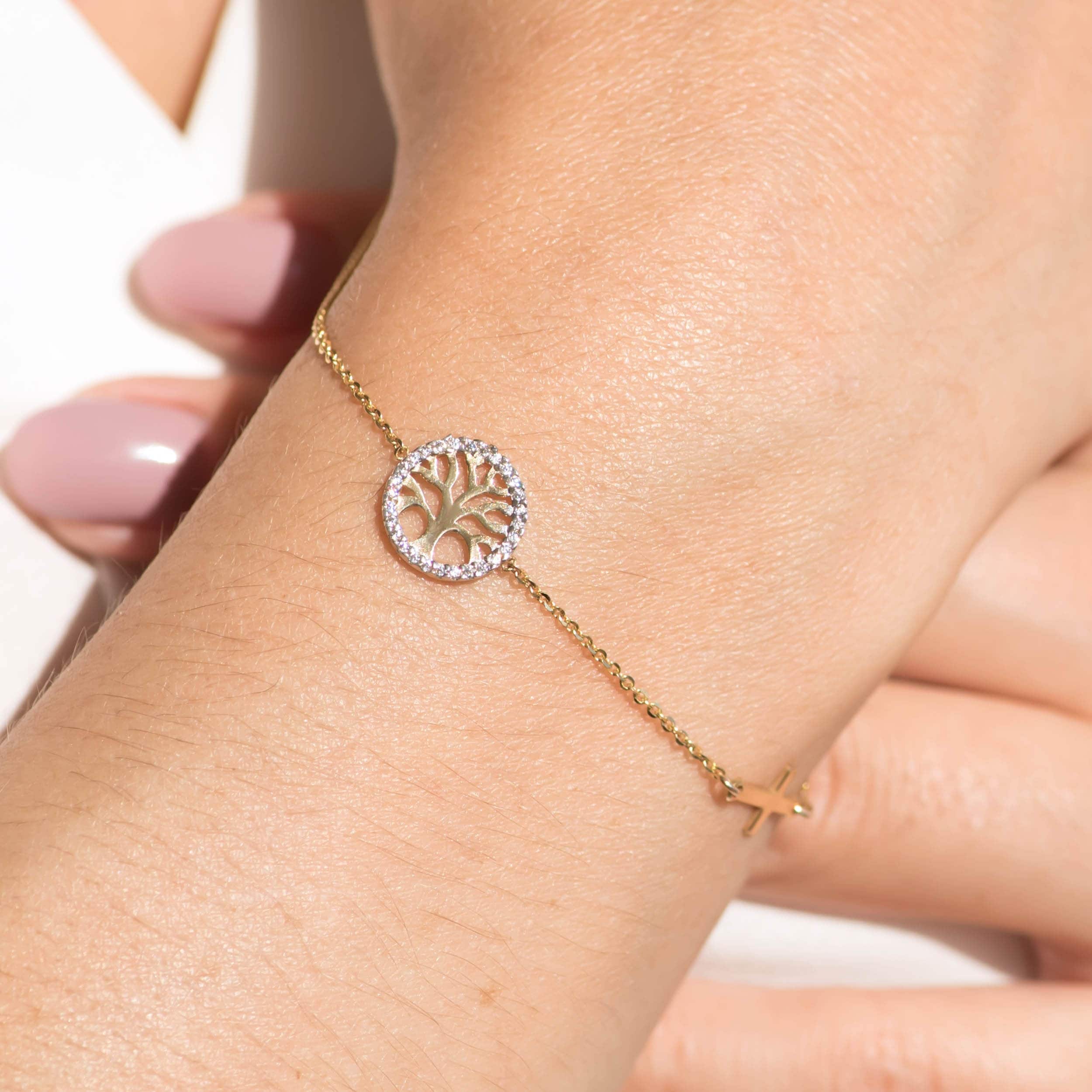 Tree of Life Chain Bracelet with Cross — additional product image 2 from AntEva Crafts