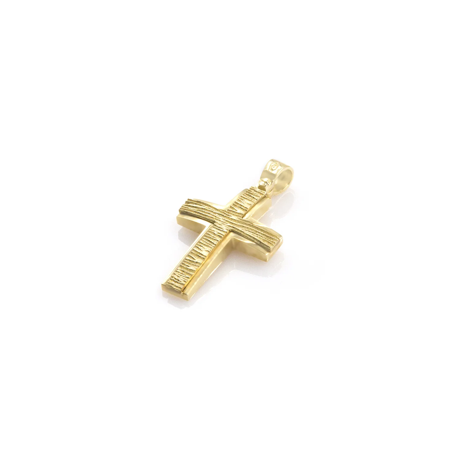 Striped Cross Pendant with Embedded Cross