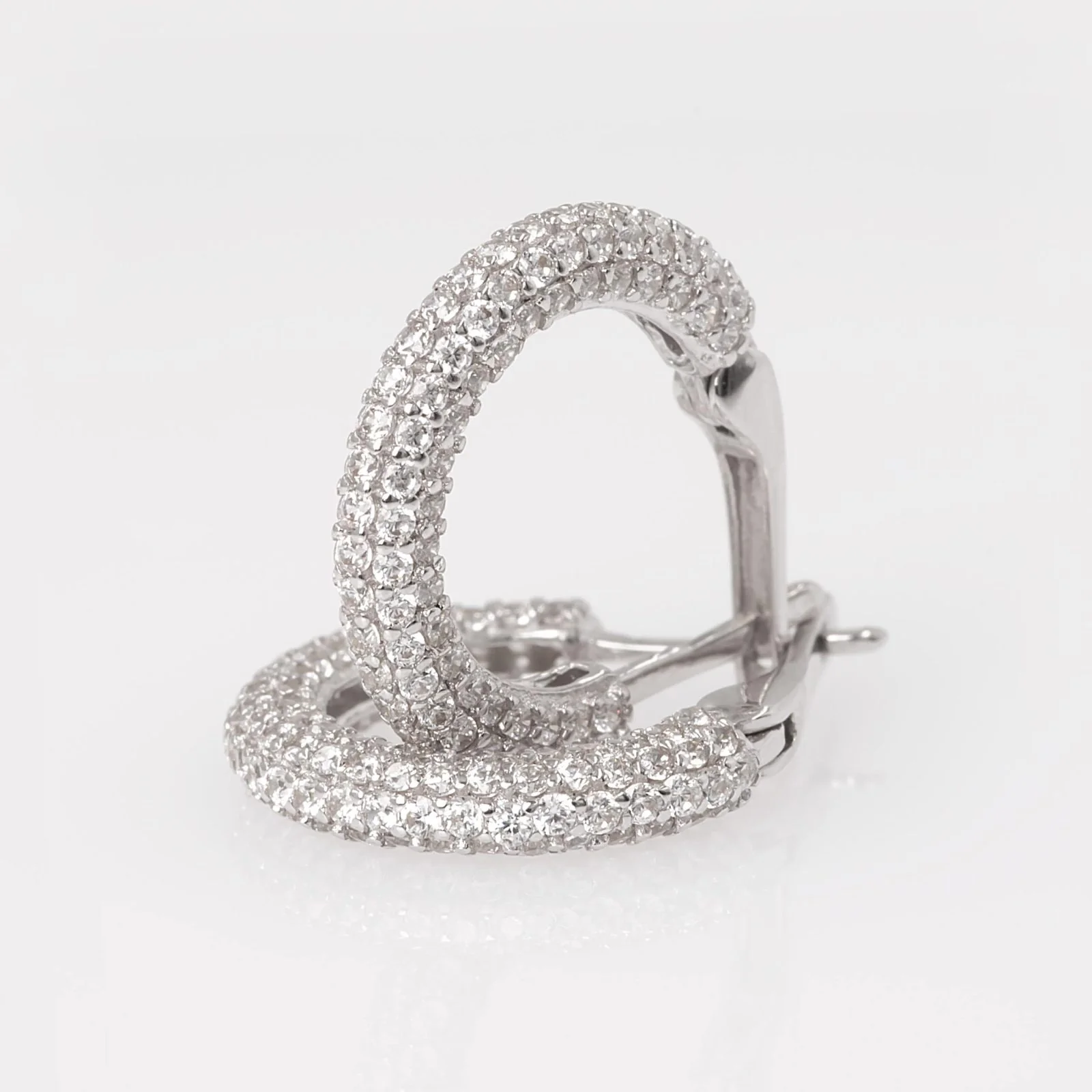 Sparkling Gemstone Hoop Earrings