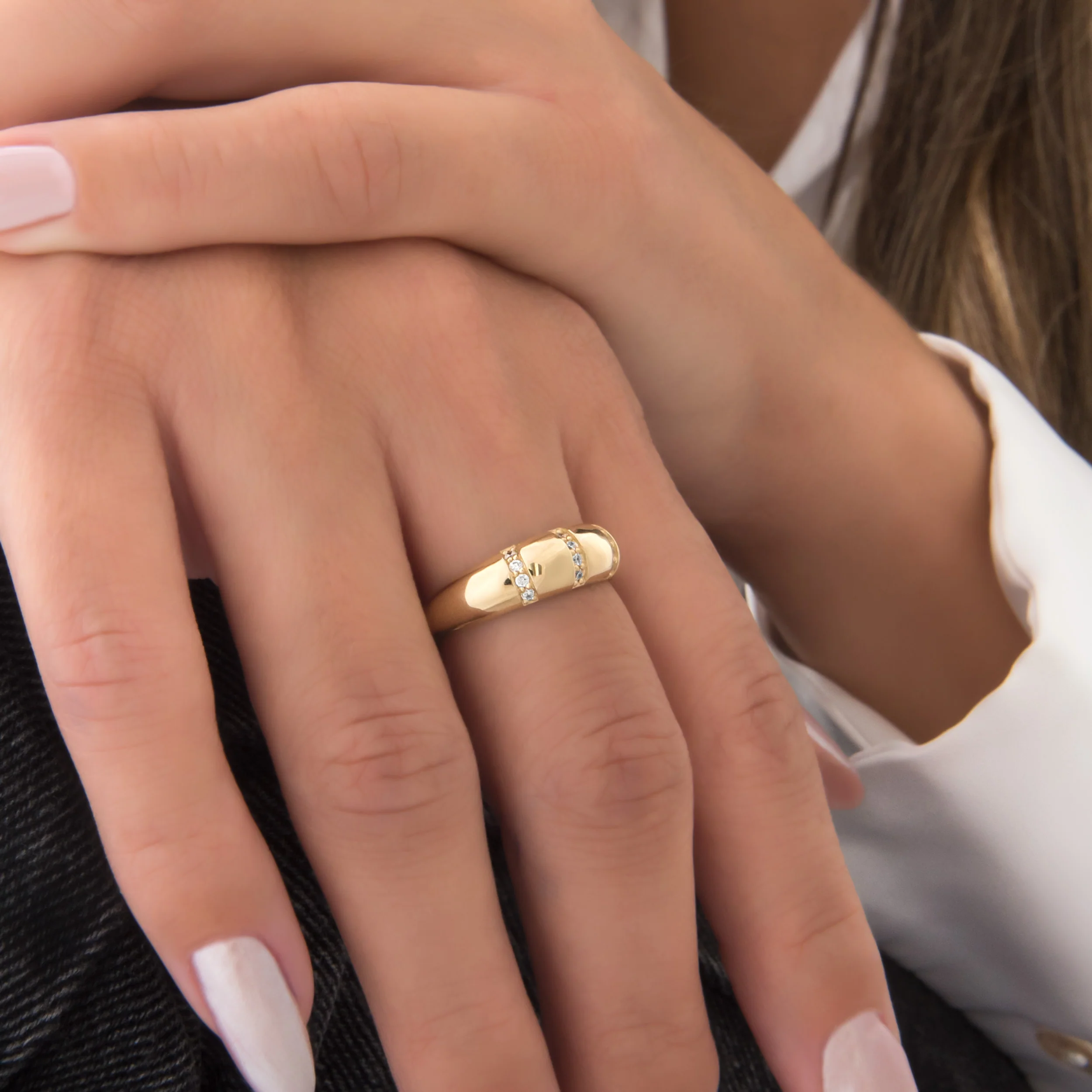 Dome Pave Gemstone Ring — additional product image 2 from AntEva Crafts