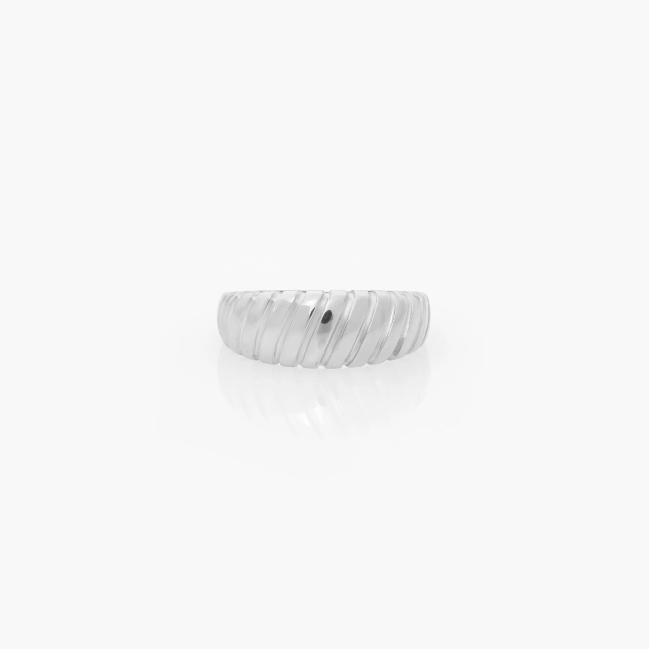 Wide Croissant Ribbed Ring — additional product image 5 from AntEva Crafts