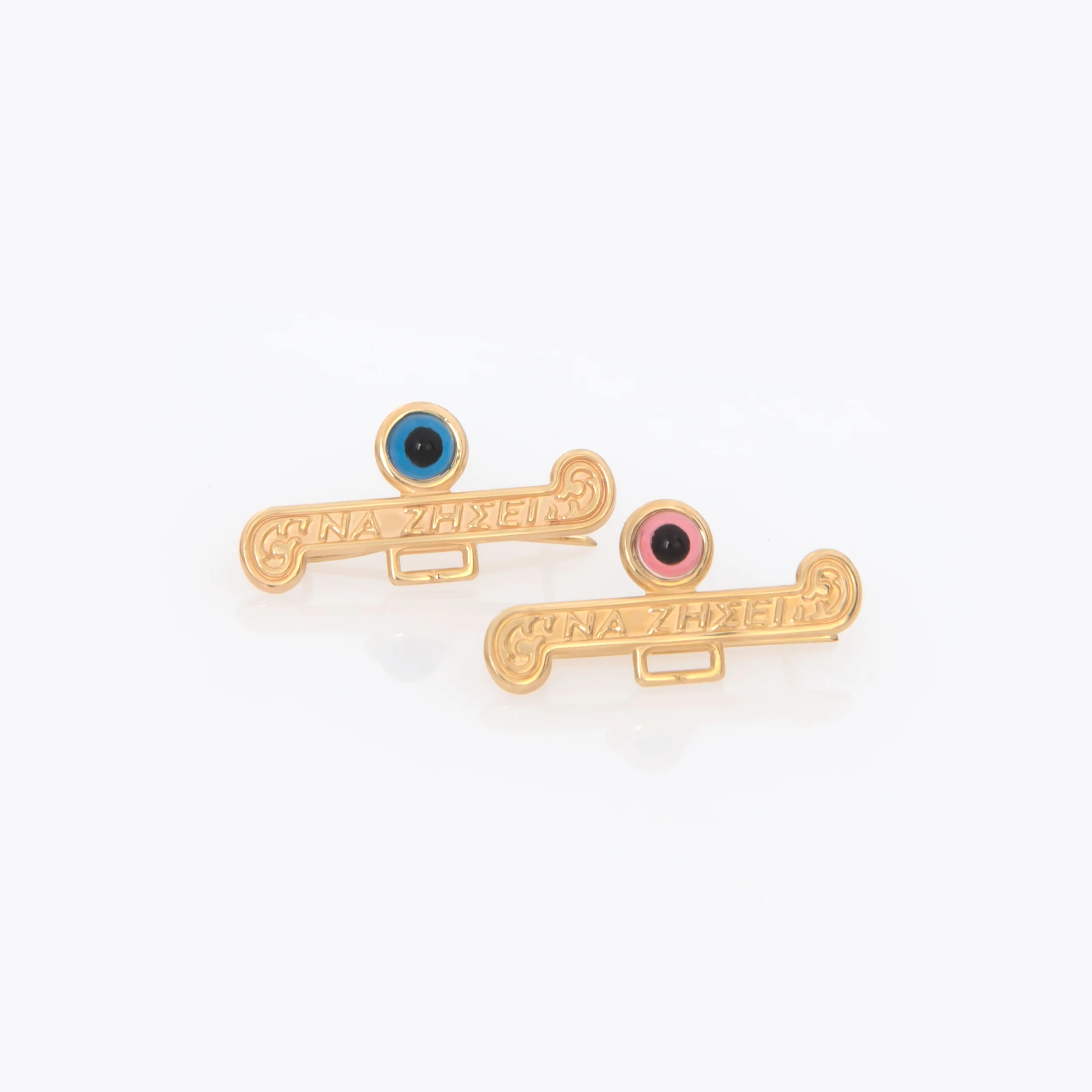 Gold Baptism Baby Pin with Evil Eye — additional product image 3 from AntEva Crafts