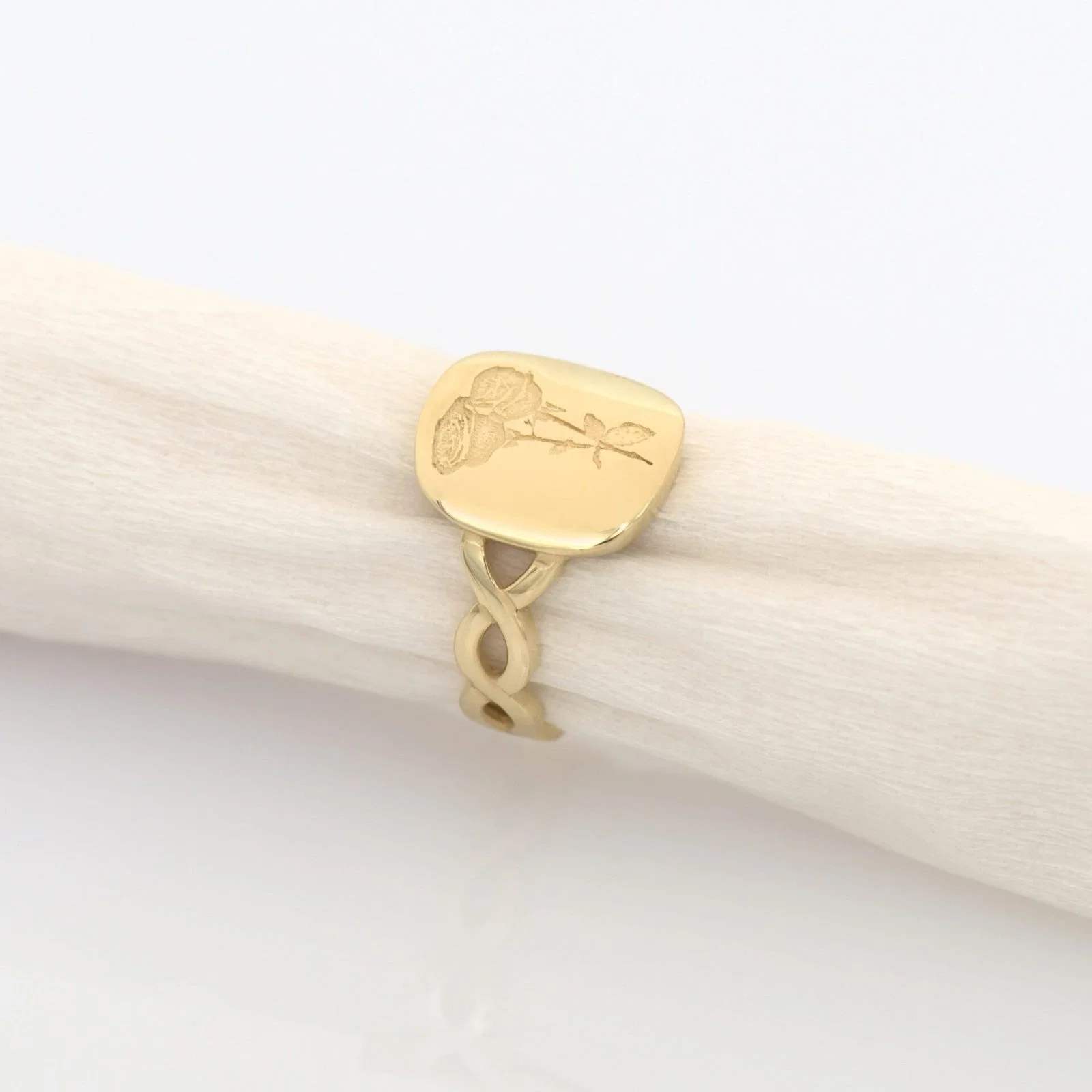 Birth Flower Signet Ring — additional product image 5 from AntEva Crafts