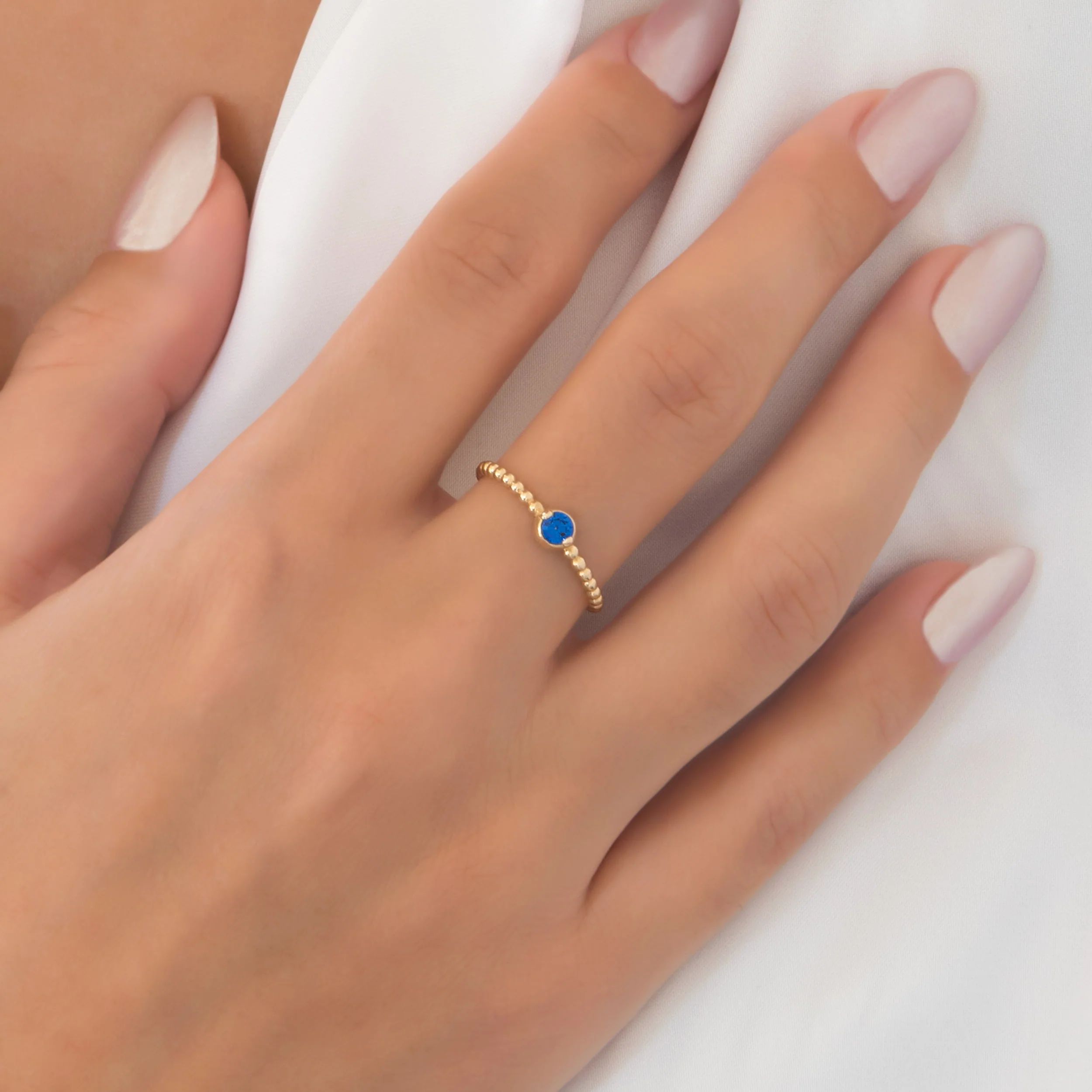 Beaded Solitaire Birthstone Ring — additional product image 4 from AntEva Crafts