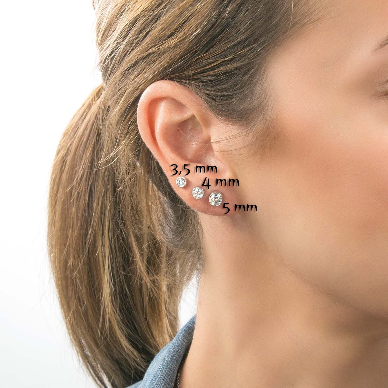 Circle Bezel Stud Earrings — additional product image 6 from AntEva Crafts