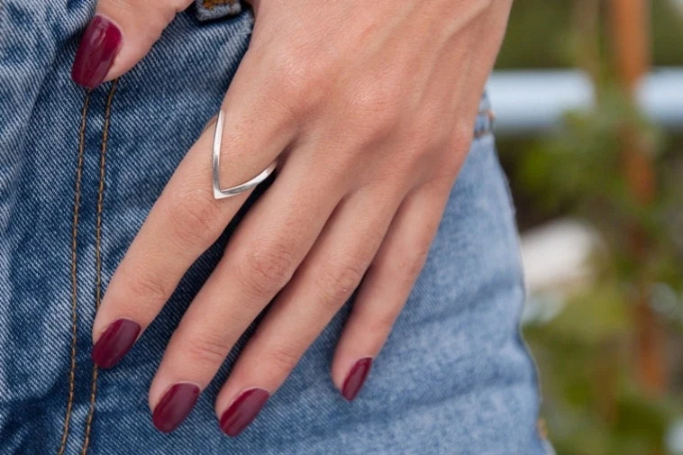 Chevron Ring 14k Gold Vermeil — additional product image 4 from AntEva Crafts