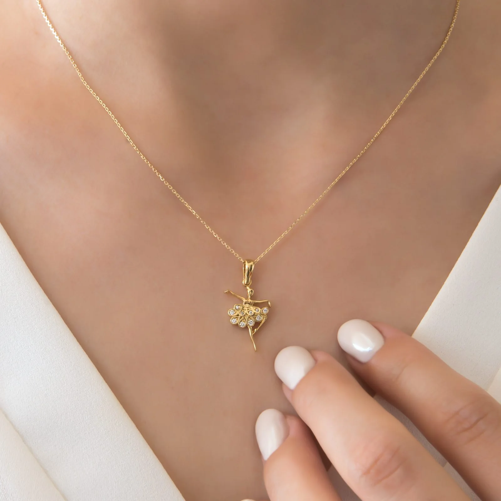 Ballerina Design Gold Necklace — additional product image 2 from AntEva Crafts