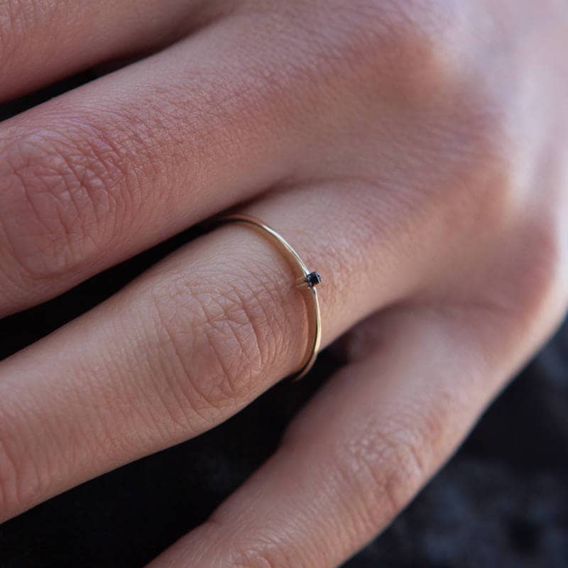 Thin One Stone Ring — additional product image 6 from AntEva Crafts